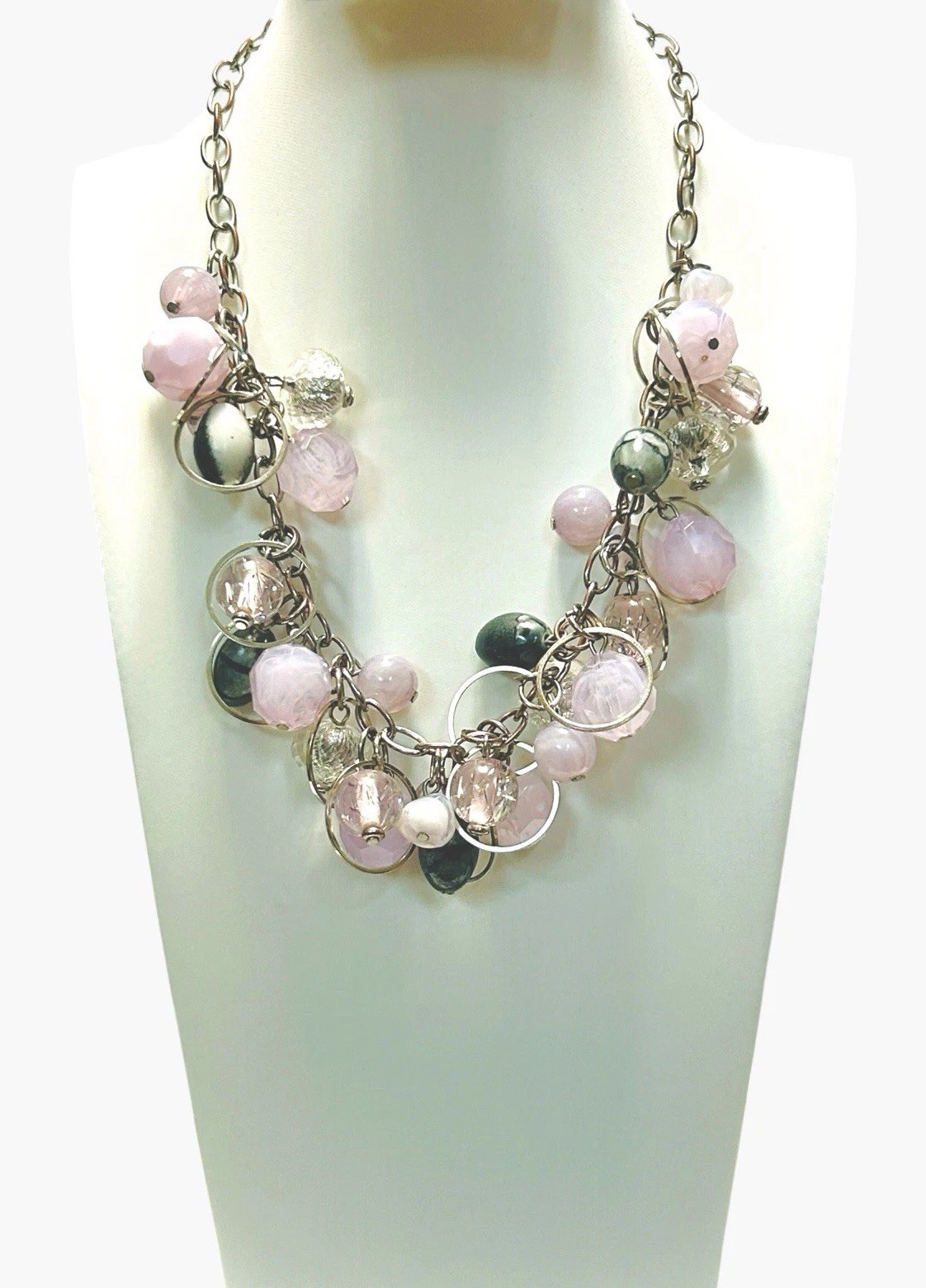 Assorted Necklaces Lot Of 17 Some Signed Statement Colorful Chunky Sleek Summer