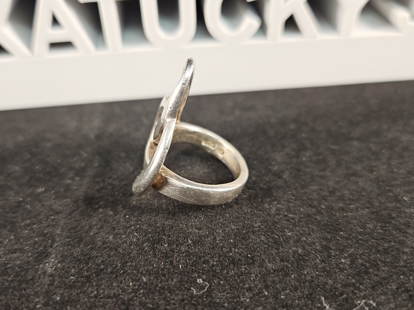 Scandinavian Modernist Sterling Ring Signed ND Size 5.5