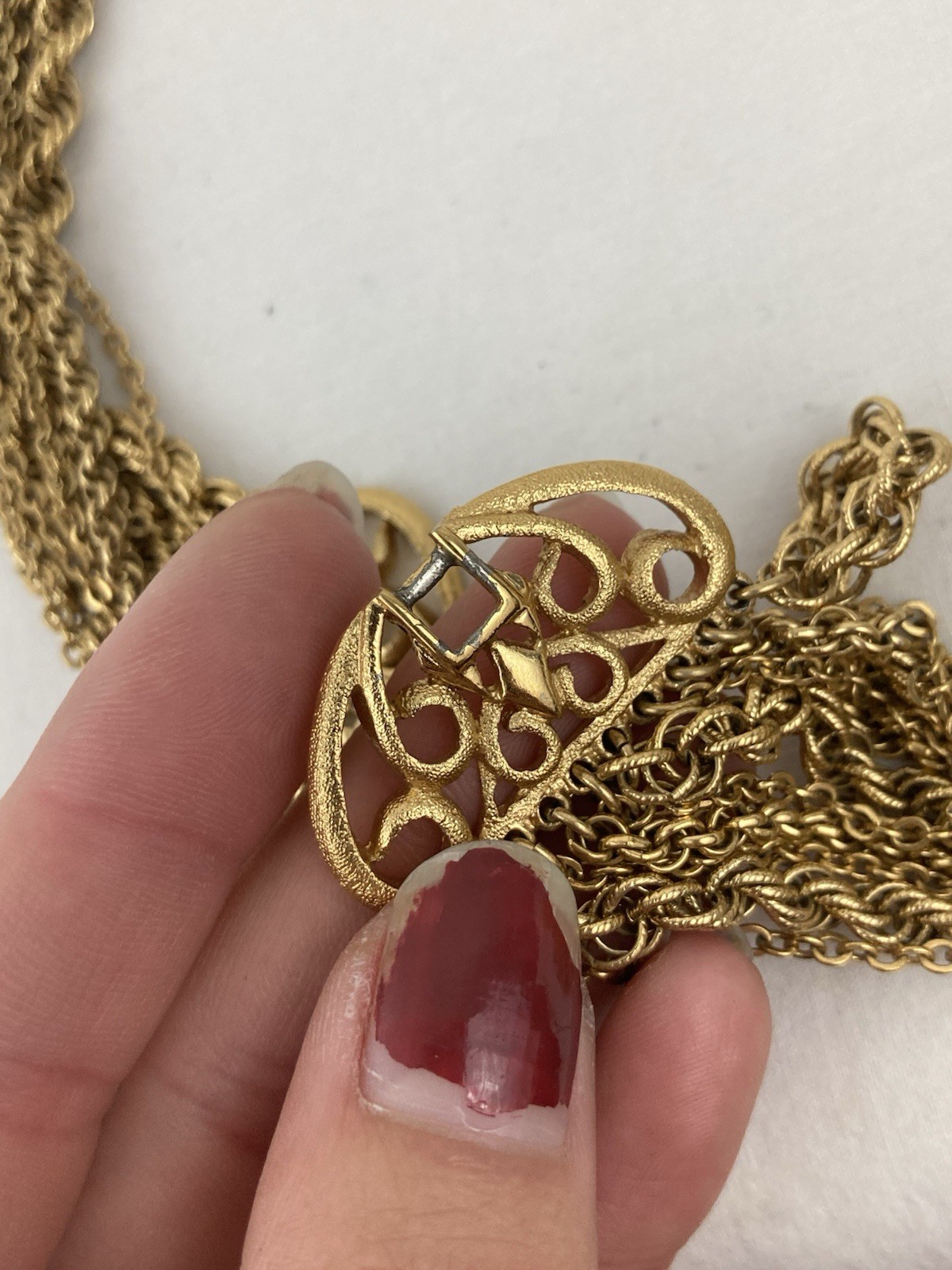 Vintage 1969 Monet Festoon Necklace Gold Tone Statement Piece Rare Excellent