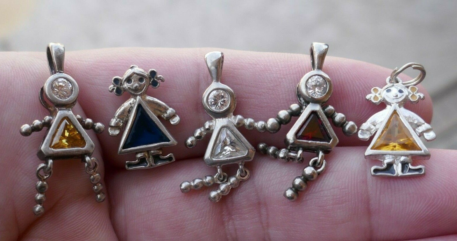 Lot of 5 – Vintage Sterling Articulated People Charms – 10.9 Grams