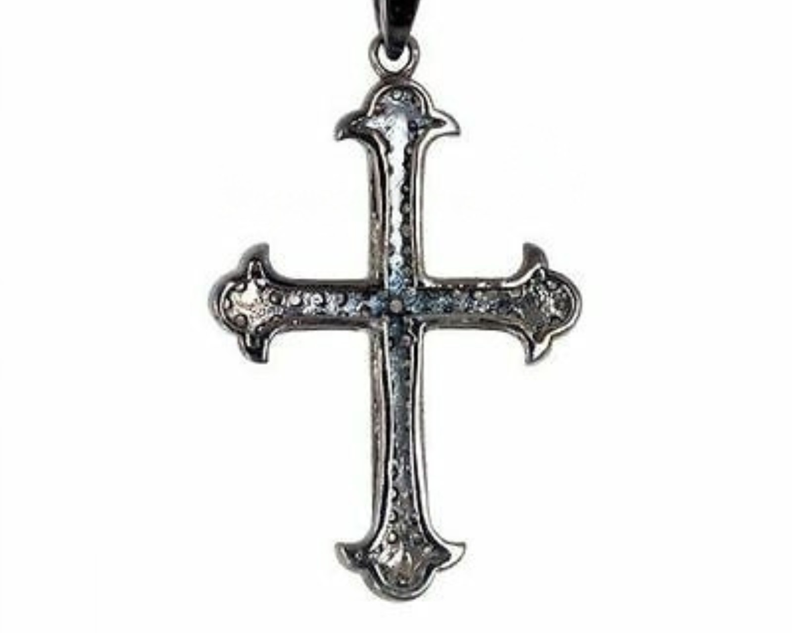 Sterling Silver Religious Victorian Cross Diamond Pendant For Unisex Adult Gift