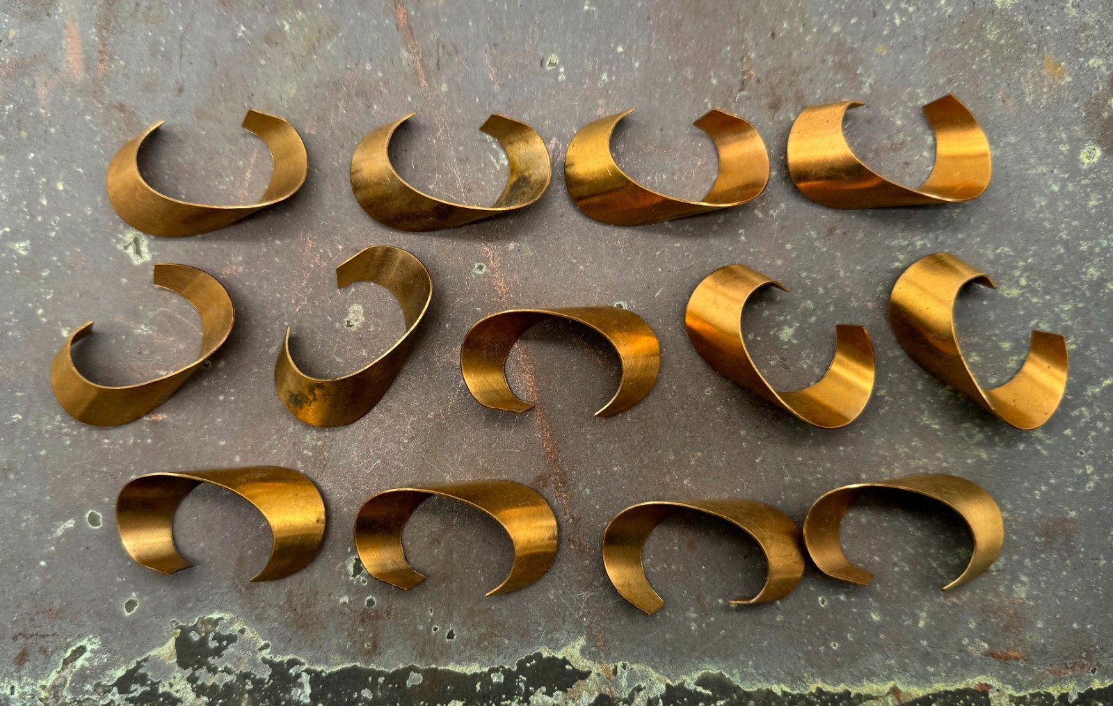 Vintage Brass Large Curls Jewelry Stamping Lot of 13