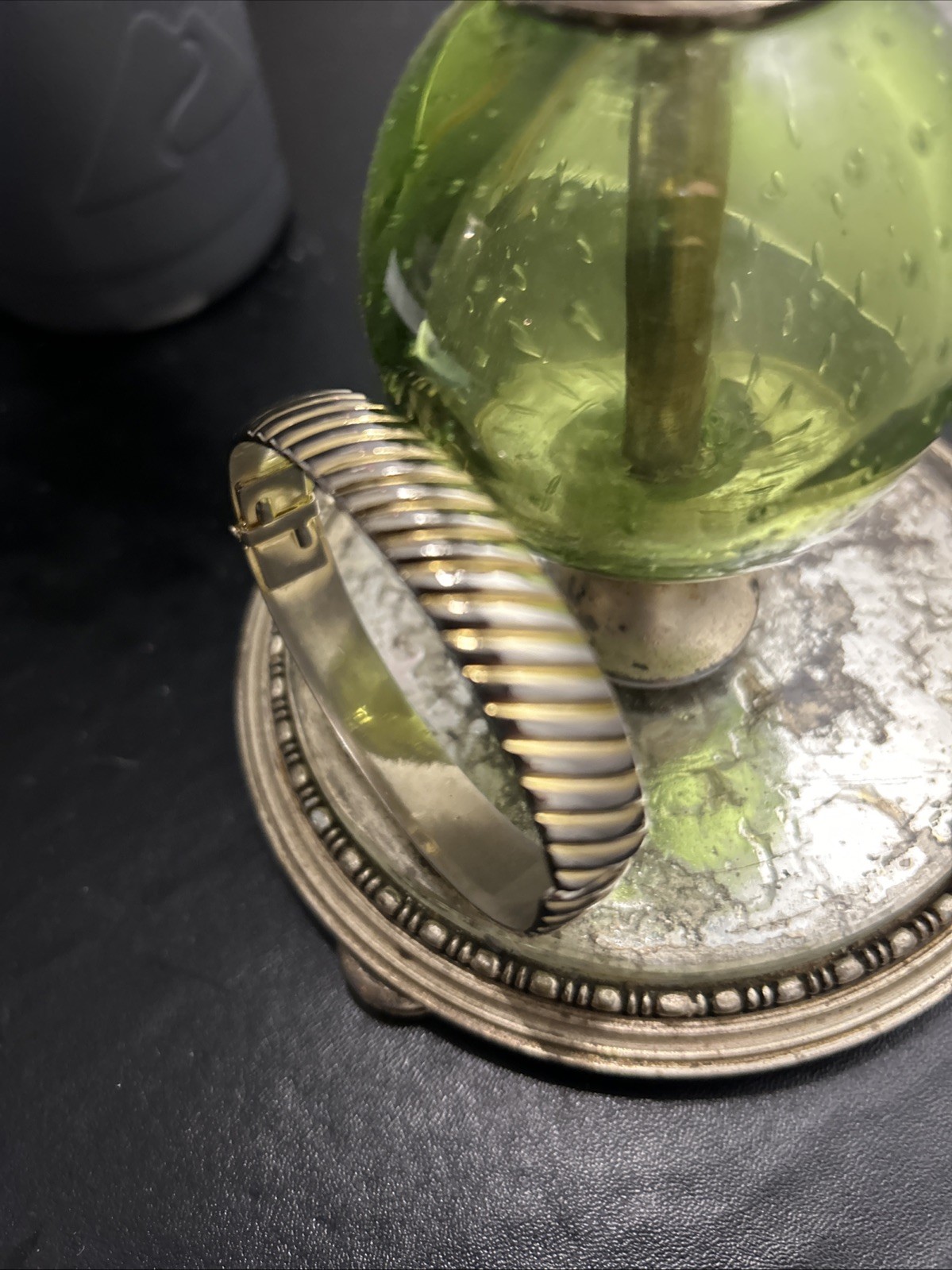 Monet Signed Gold-Tone Cuff Bracelet Hinged Spring Works Great Fashion Jewelry