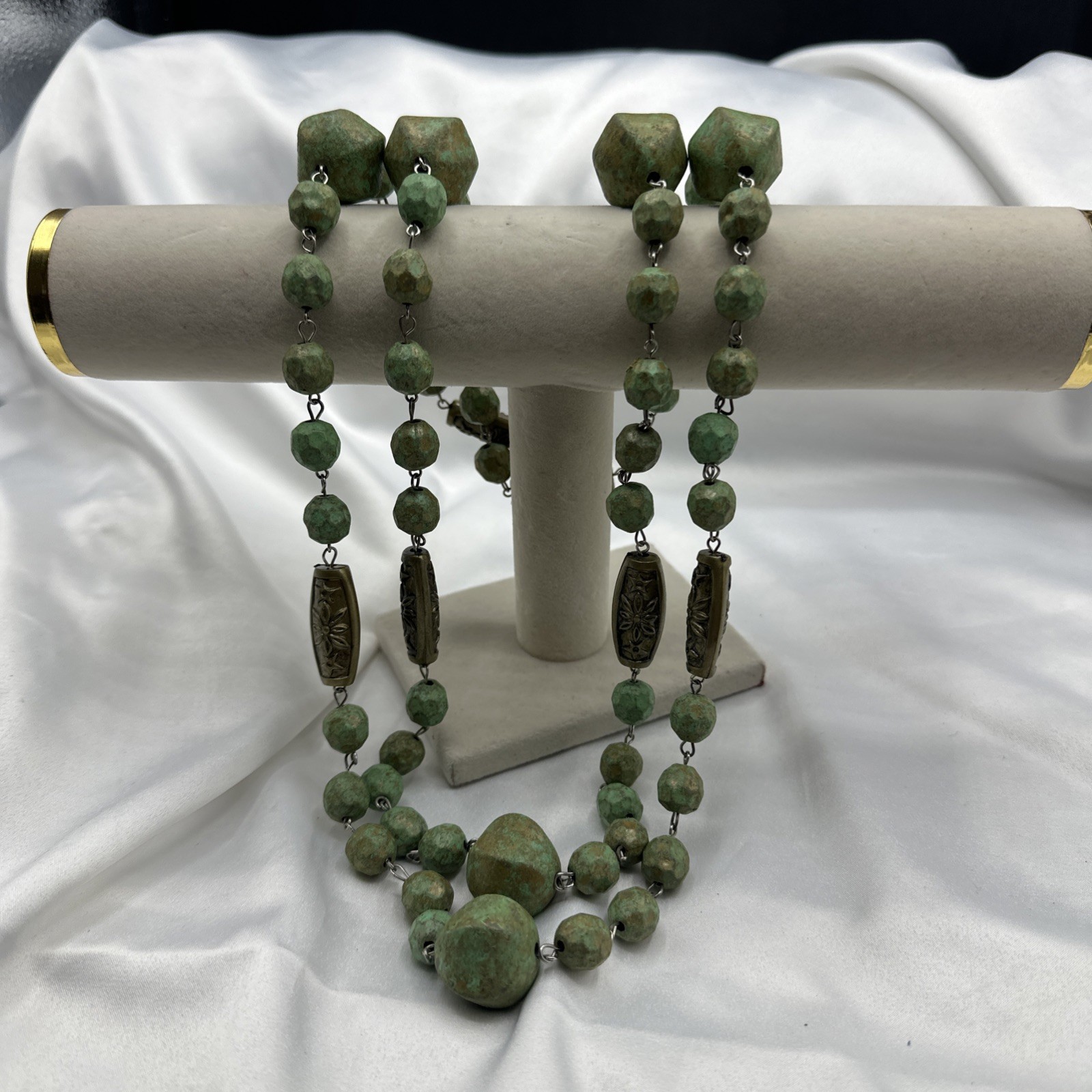 Vtg Handcrafted Extra Long Painted Beads Necklace. It’s 36” Long. See pics.