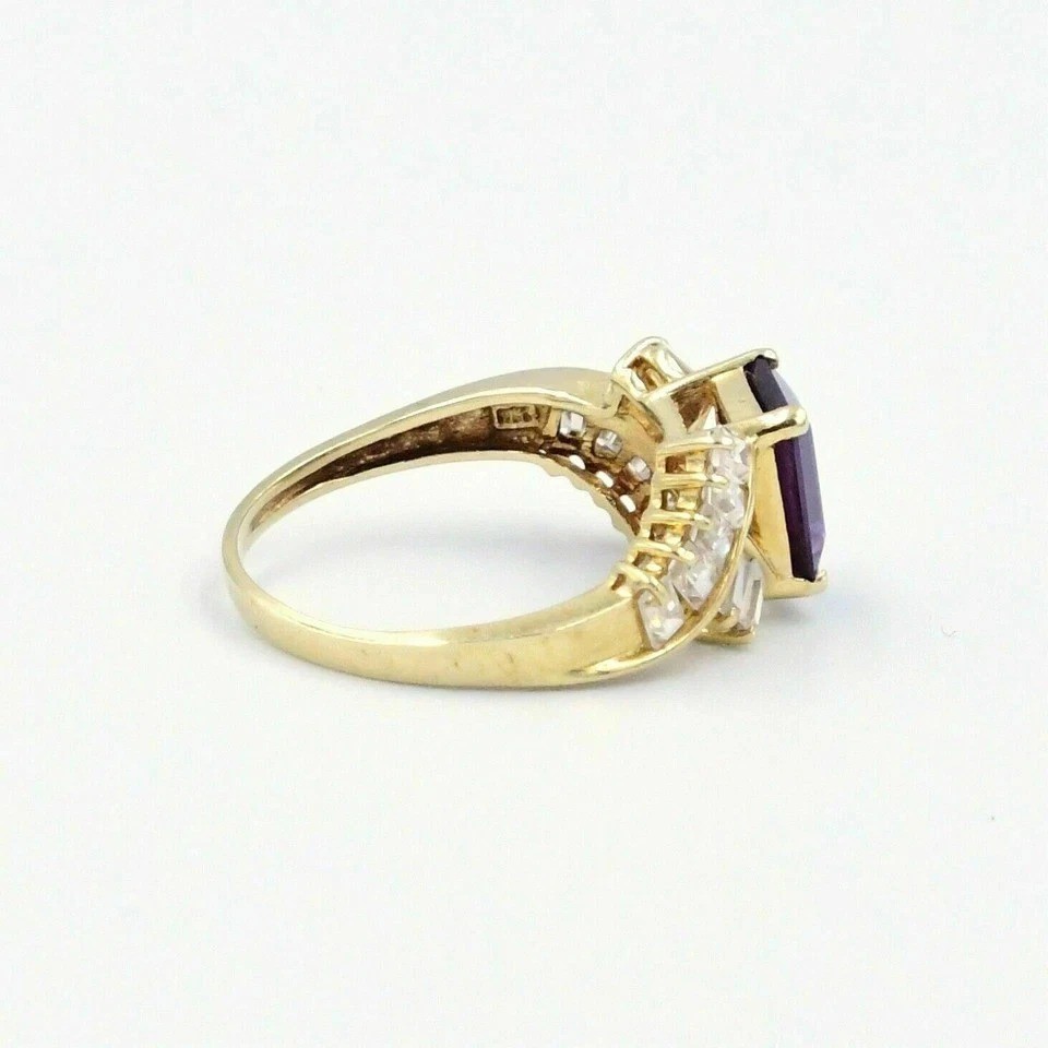 3Ct Emerald Cut Lab Created Sapphire Diamond Engagement 14K Yellow Gold FN Ring