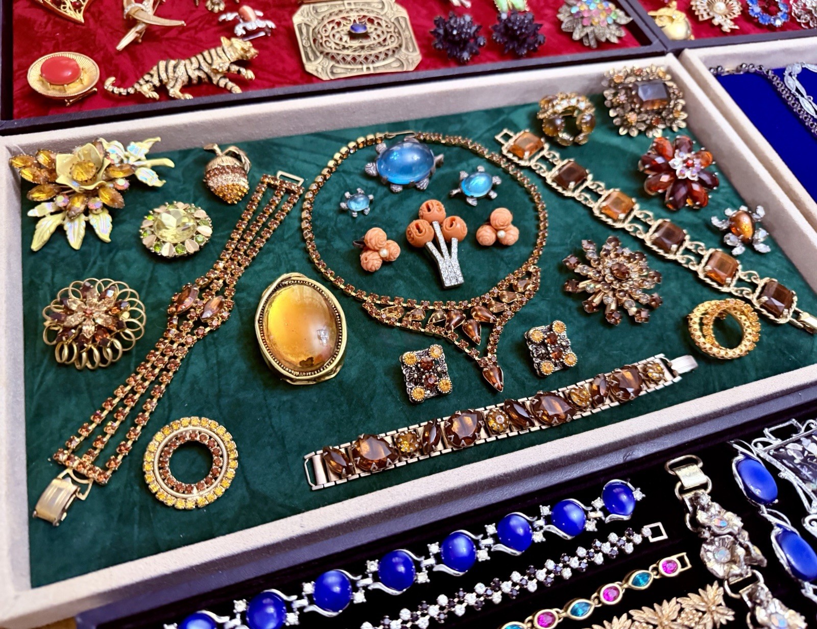 HUGE Vintage Mod Rhinestone Jewelry Lot High End Schreiner Weiss Eisenberg +