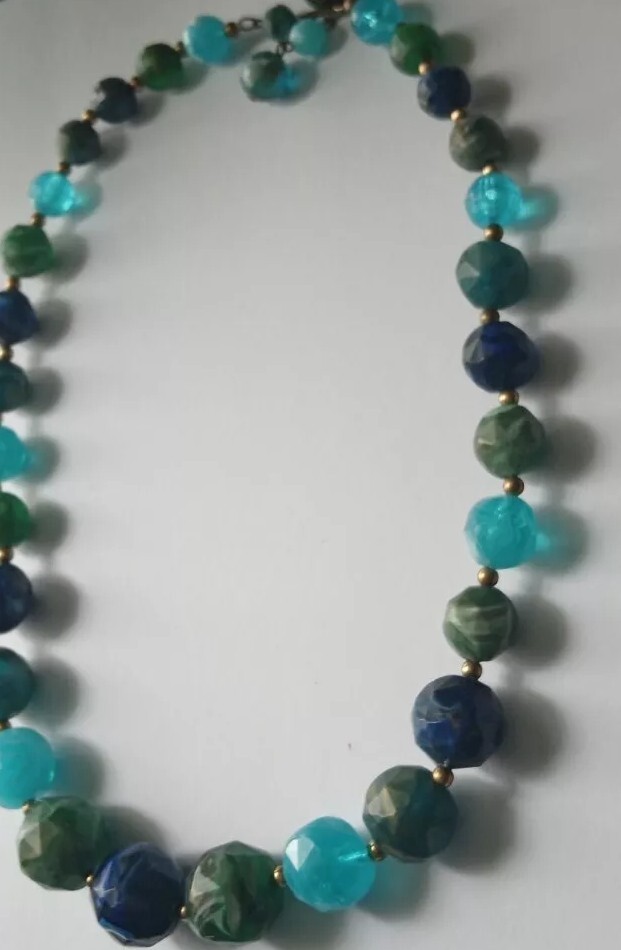 Vintage COLORFUL Beaded Necklaces Lot Of 5 KRAMER Coro Graduated Lucite MCM