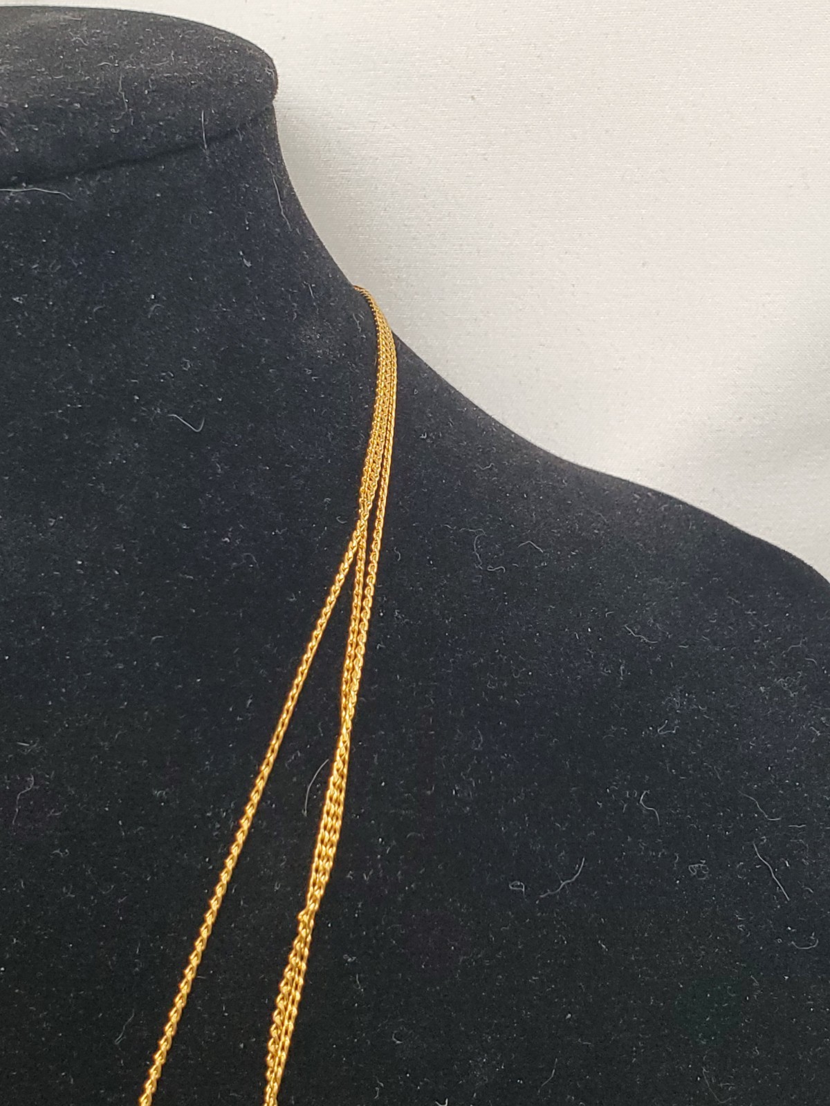 Vintage Goldette Gold Tone Triple (3) Strand Necklace W/ Locket & Medusa? Face