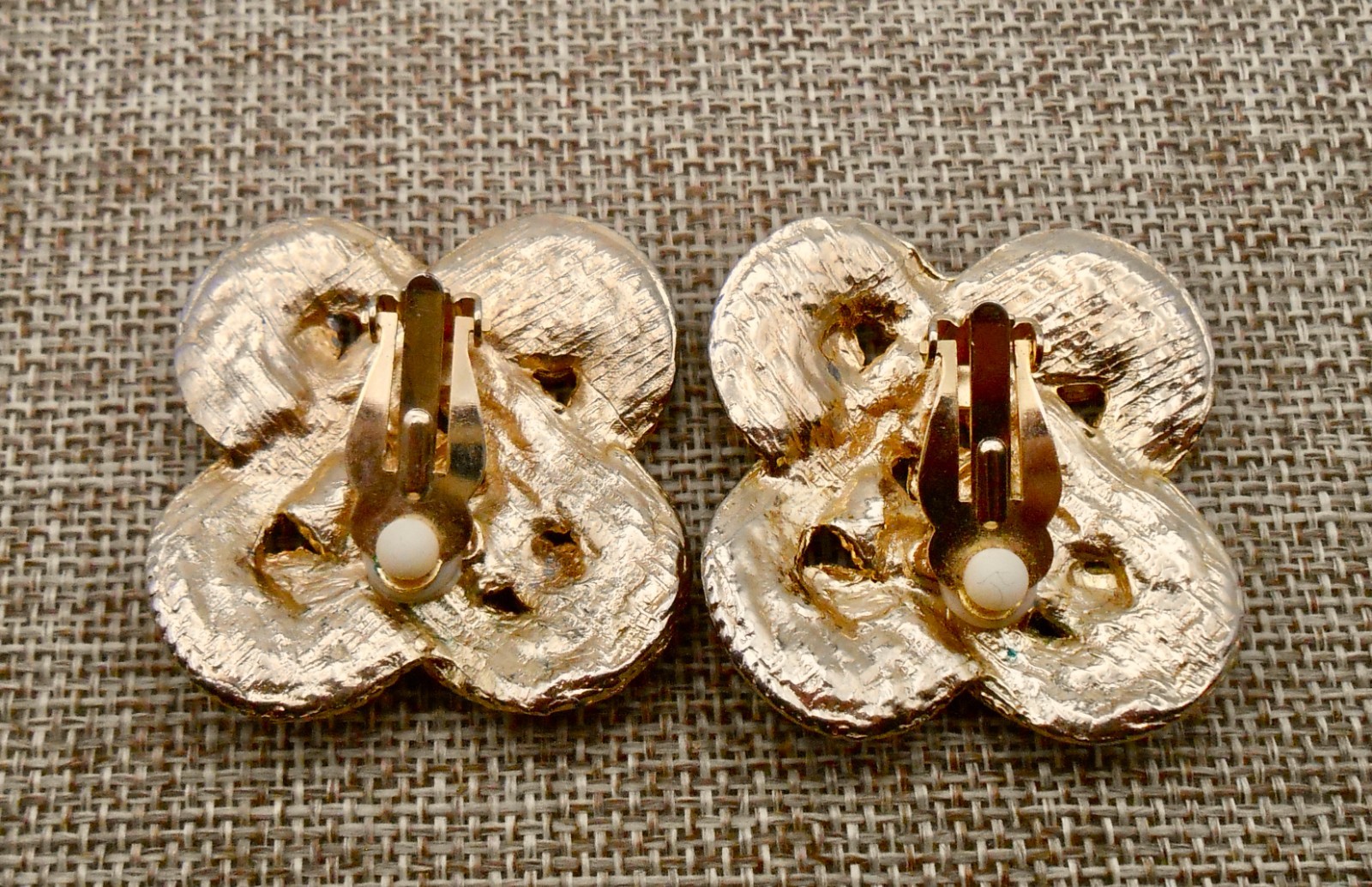 Vintage ORENA PARIS Signed Infinity Knot Moghul Jewels of India Earrings E54