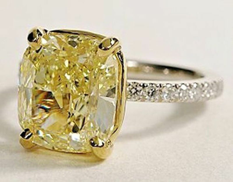 3.60 Ct Canary Diamond Art Deco Vintage Engagement Ring 925 Sterling Silver