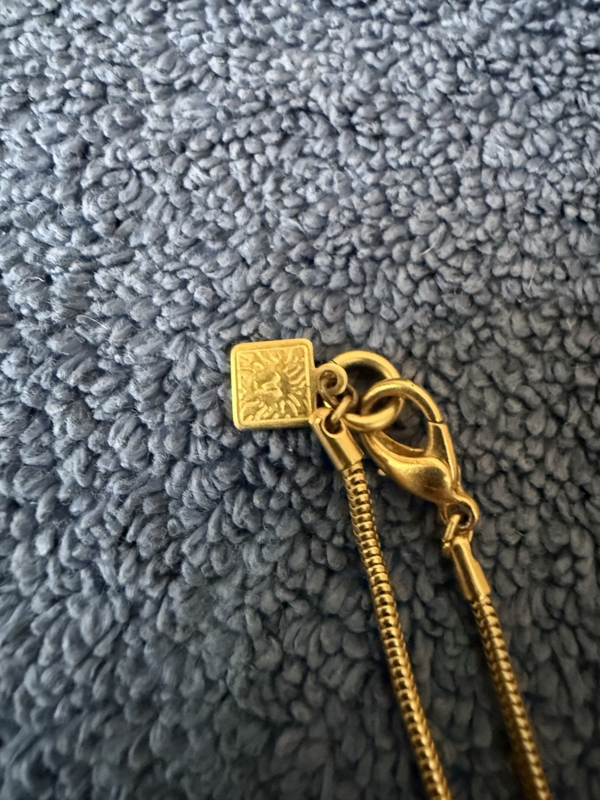 Vintage 1990s Anne Klein Necklace Matte Gold Tone Koi Fish With Pearl Eye & Mout