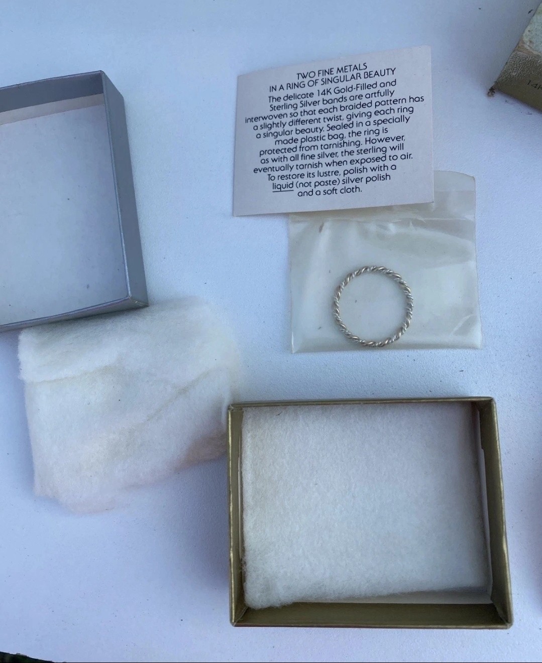 Avon Precious Braid Ring – Braid of 14k Gold-filled & Sterling Silver Size 6 New