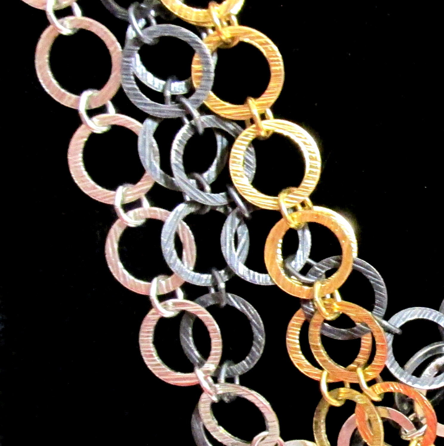 VTG RUNWAY NAPIER LUXE 36″ SWEEPING MULTICHAIN MIXED METAL NECKLACE MODERNIST
