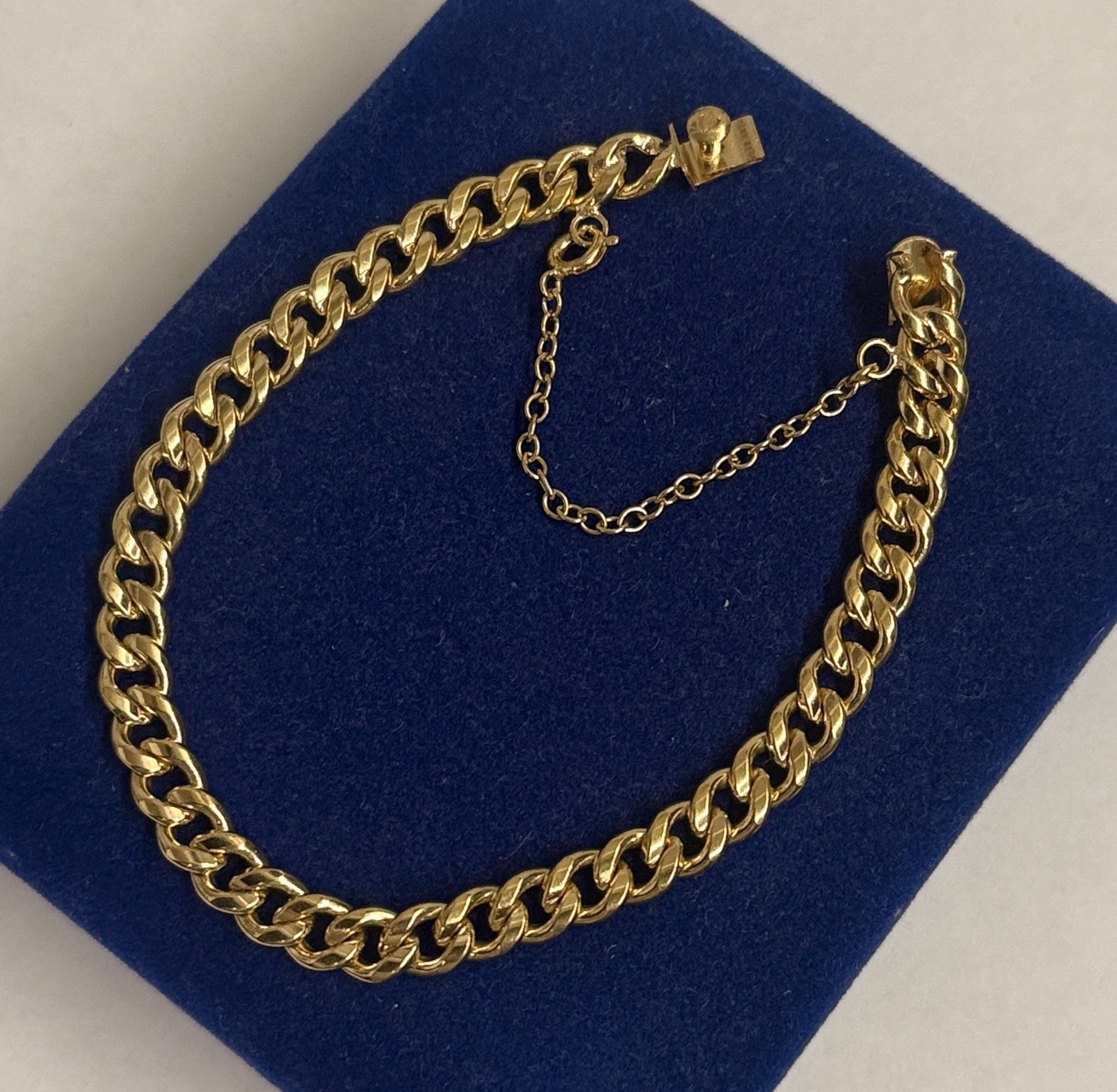 STUNNING! 14.5g 12k Gold Filled Detail Cuban Curb Link Bracelet 7.2″ Gf Vtg 6mm