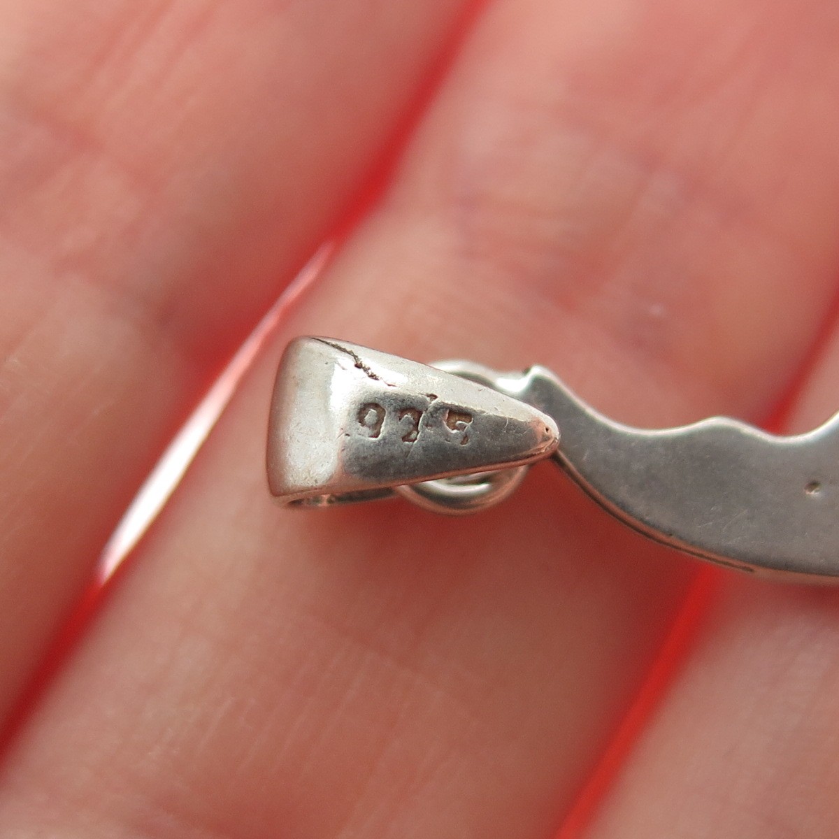 925 Sterling Silver Vintage Man in the Moon Crescent Oxidized Charm Pendant