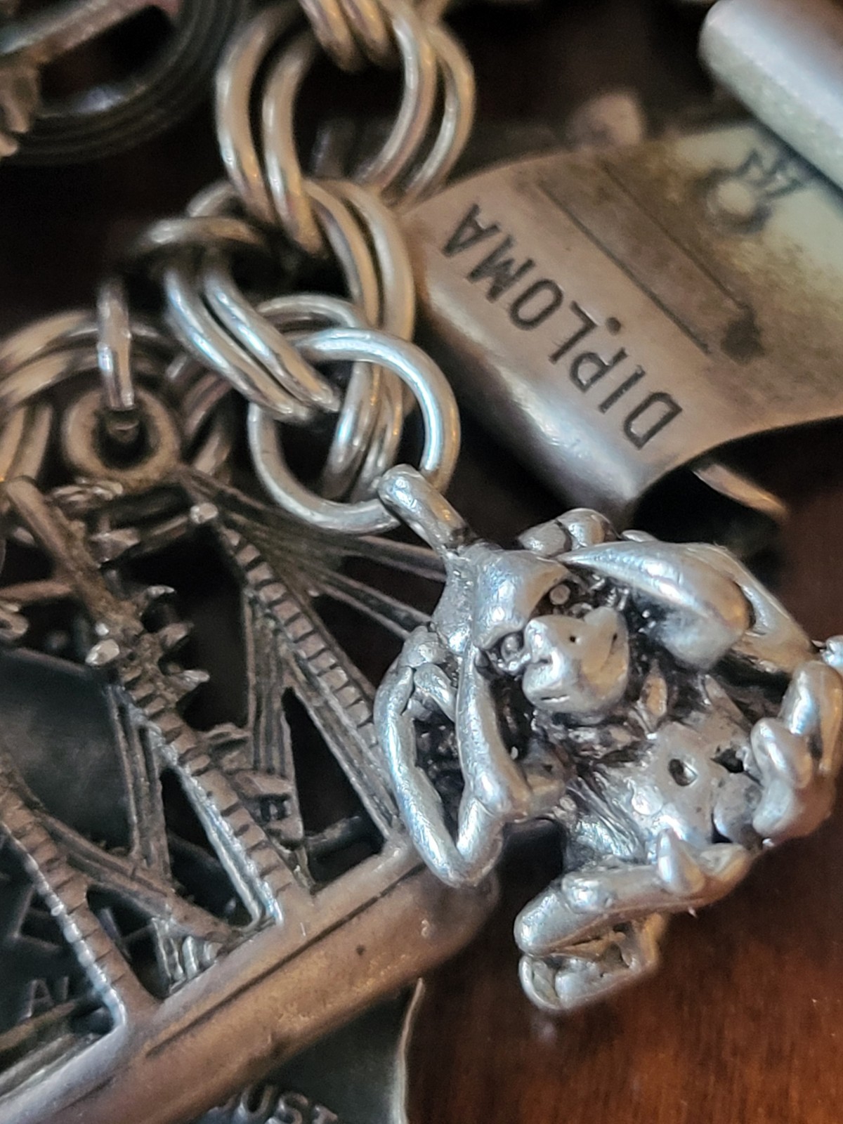 Vintage 925 Sterling Silver Loaded Charm Bracelet 104 Grams