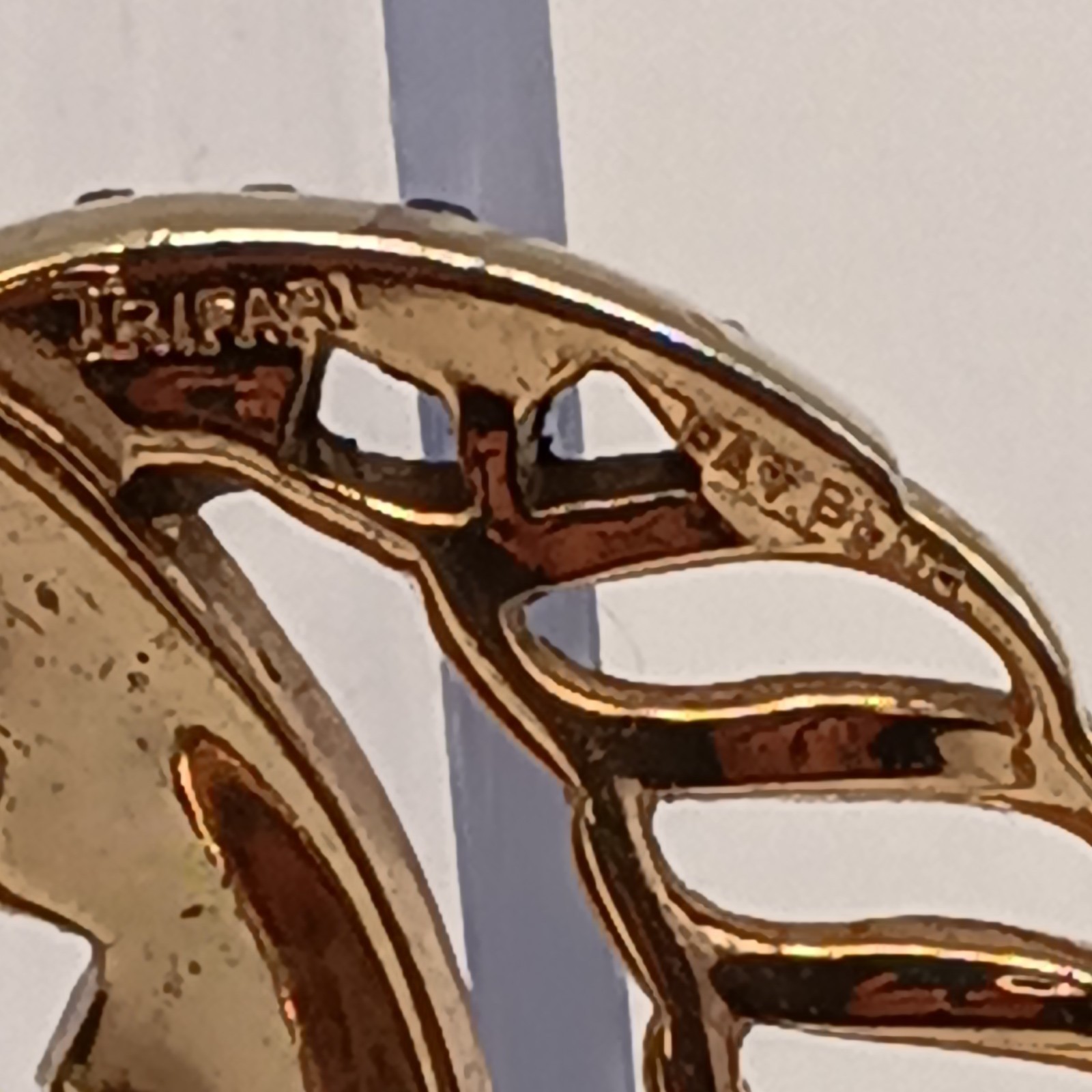 Vintage TRIFARI Pat Pend Rhinestone Swirl Brooch Pin Gold Tone Two Tone Circular