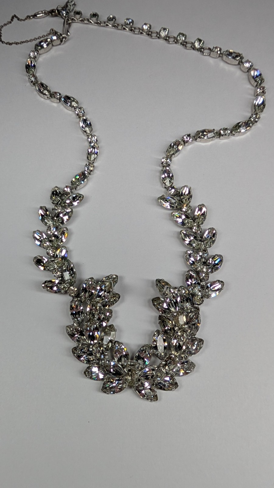 Fabulous vintage CHRISTIAN DIOR by KRAMER rhinestone adjust. statement necklace