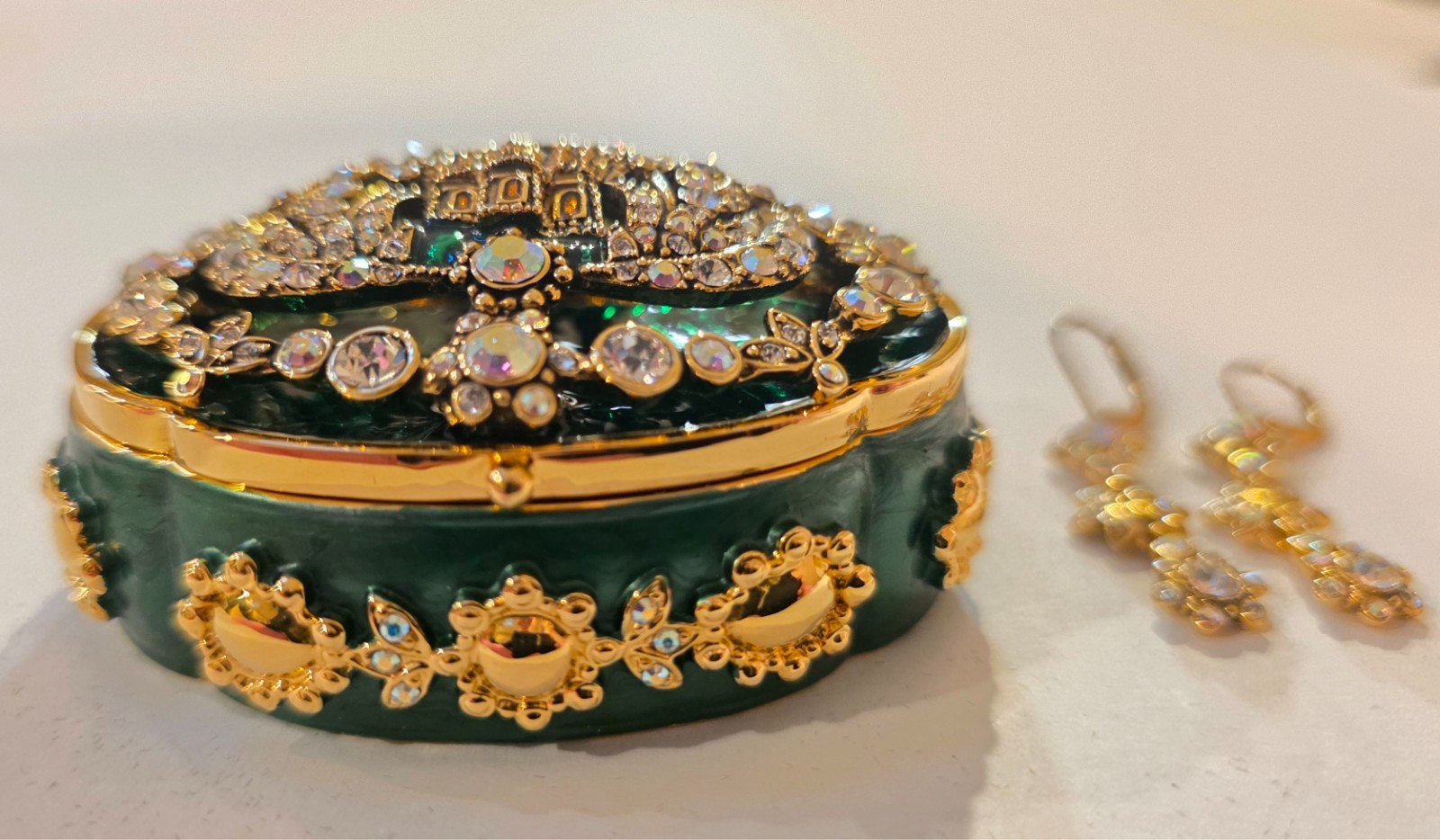 joan rivers jeweled secrets keepsake box Royal Dream brooch earrings pin