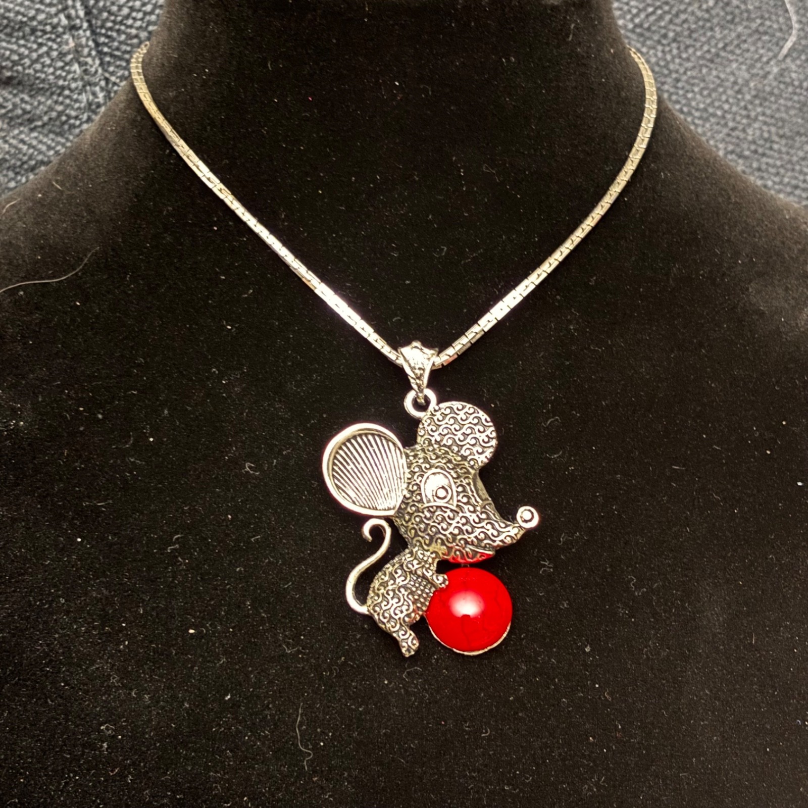 RARE vintage monet silver tone mouse jewelry 3 pc set