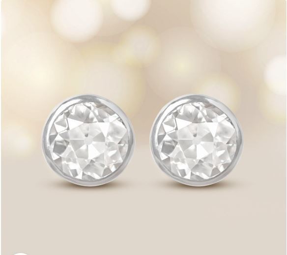 Made to order 2 carat total weight natural Old European Diamond Stud earrings