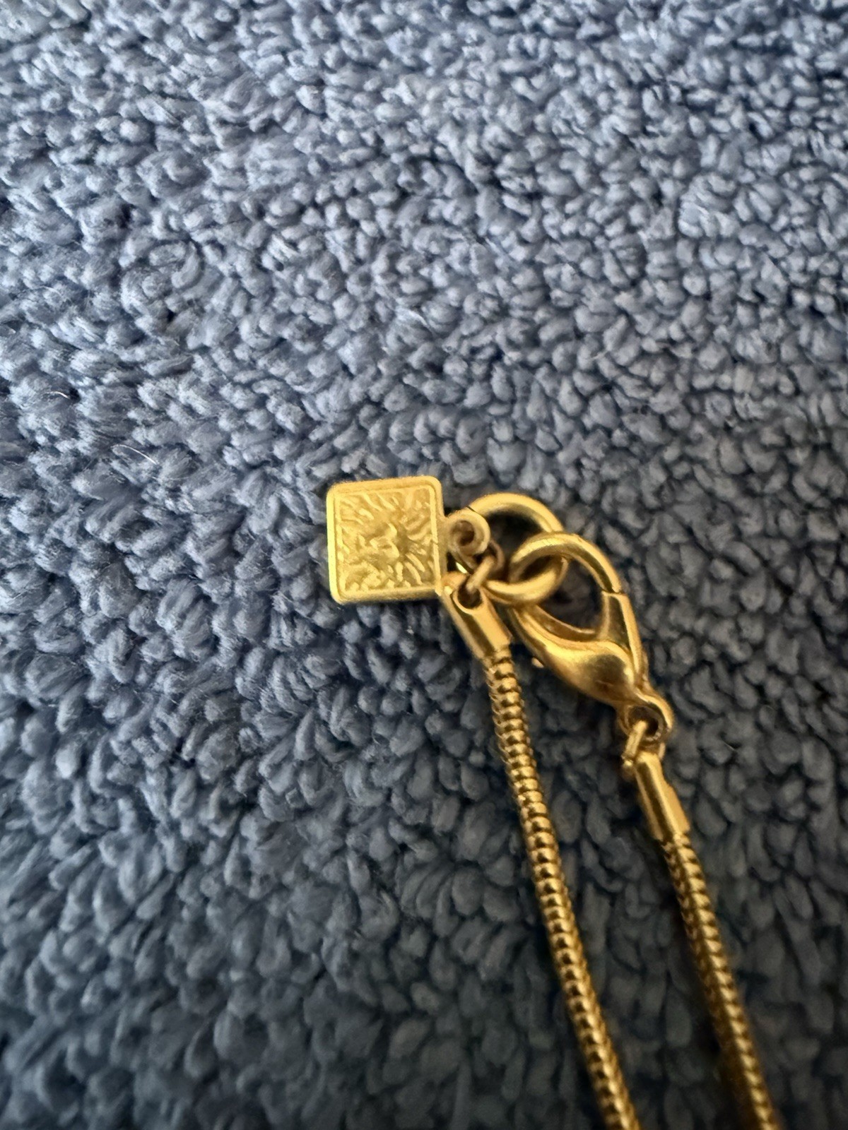 Vintage 1990s Anne Klein Necklace Matte Gold Tone Koi Fish With Pearl Eye & Mout