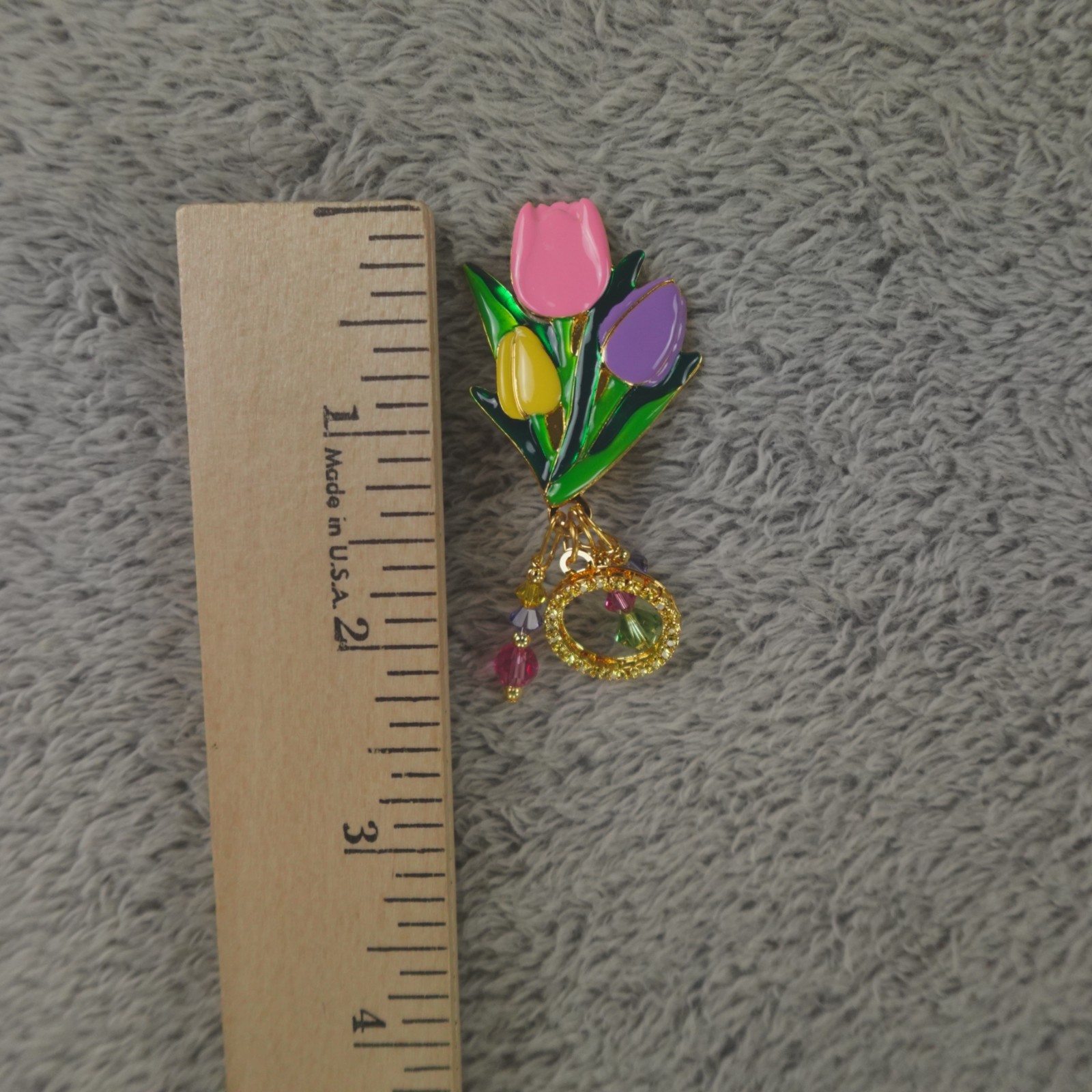 Lunch at the Ritz Earrings Tulip Festival Signed Clip On Menu Card