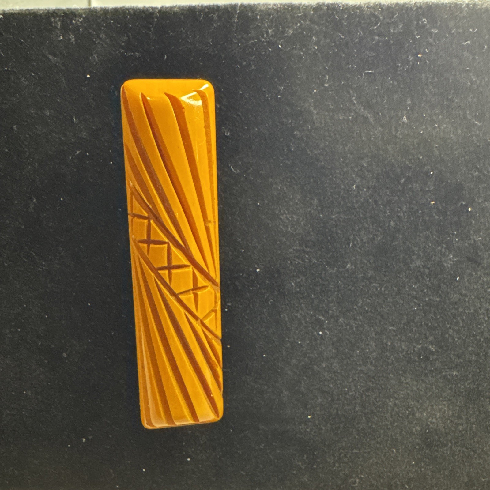 Deeply Carved Butterscotch BAKELITE Vintage Pin Brooch