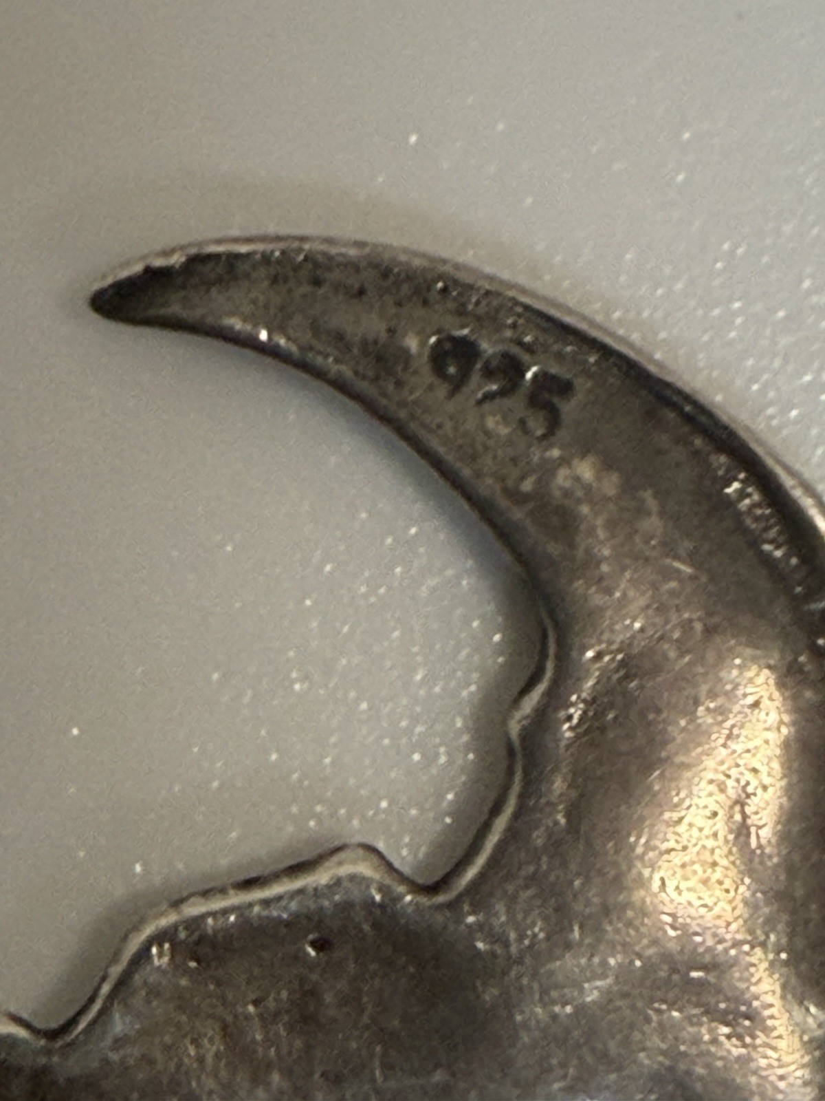 Vintage Sterling Silver Pendant with Girl’s Face Hat Crescent Moon Silhouette