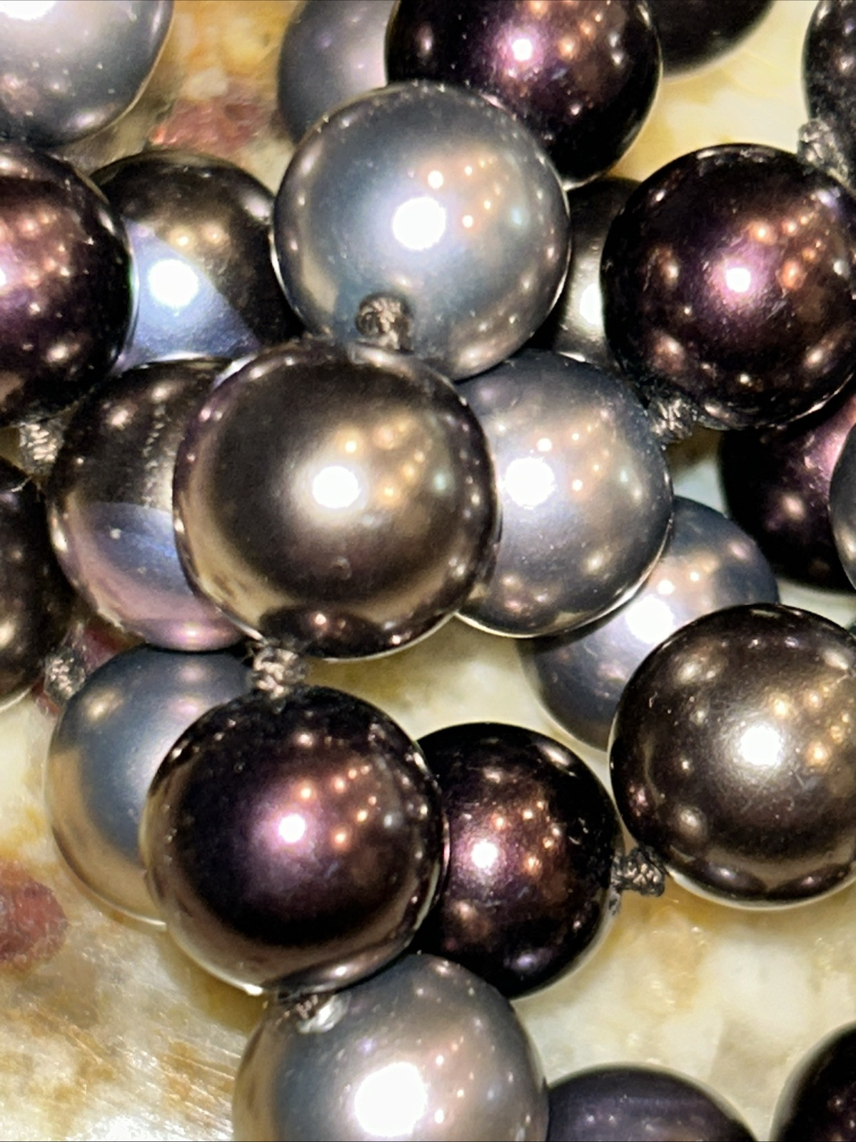 Lavender Colors Faux Hand knotted Pearl Stunning 68”