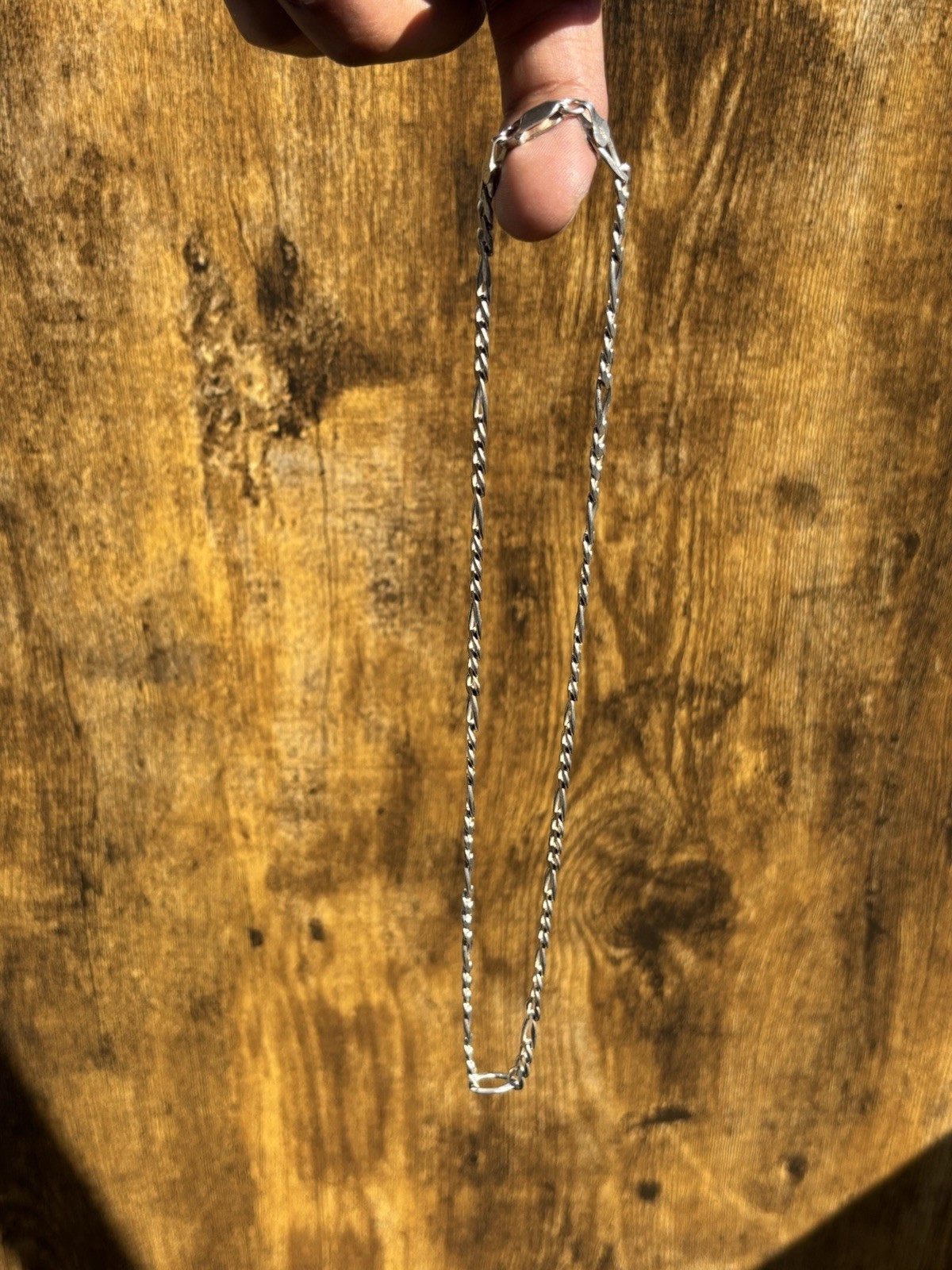 Vintage Sterling Silver Figaro Chain Necklace 20″ 6mm- 23.23 Grams Made In Italy