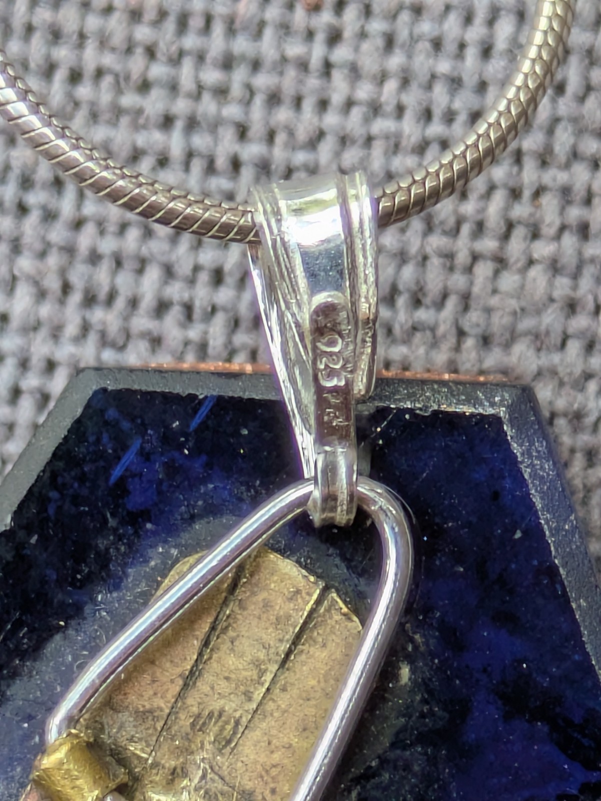Antique Micro Mosaic Converted Pendant 16.5″ 925 Ster Silver Necklace AS IS D79