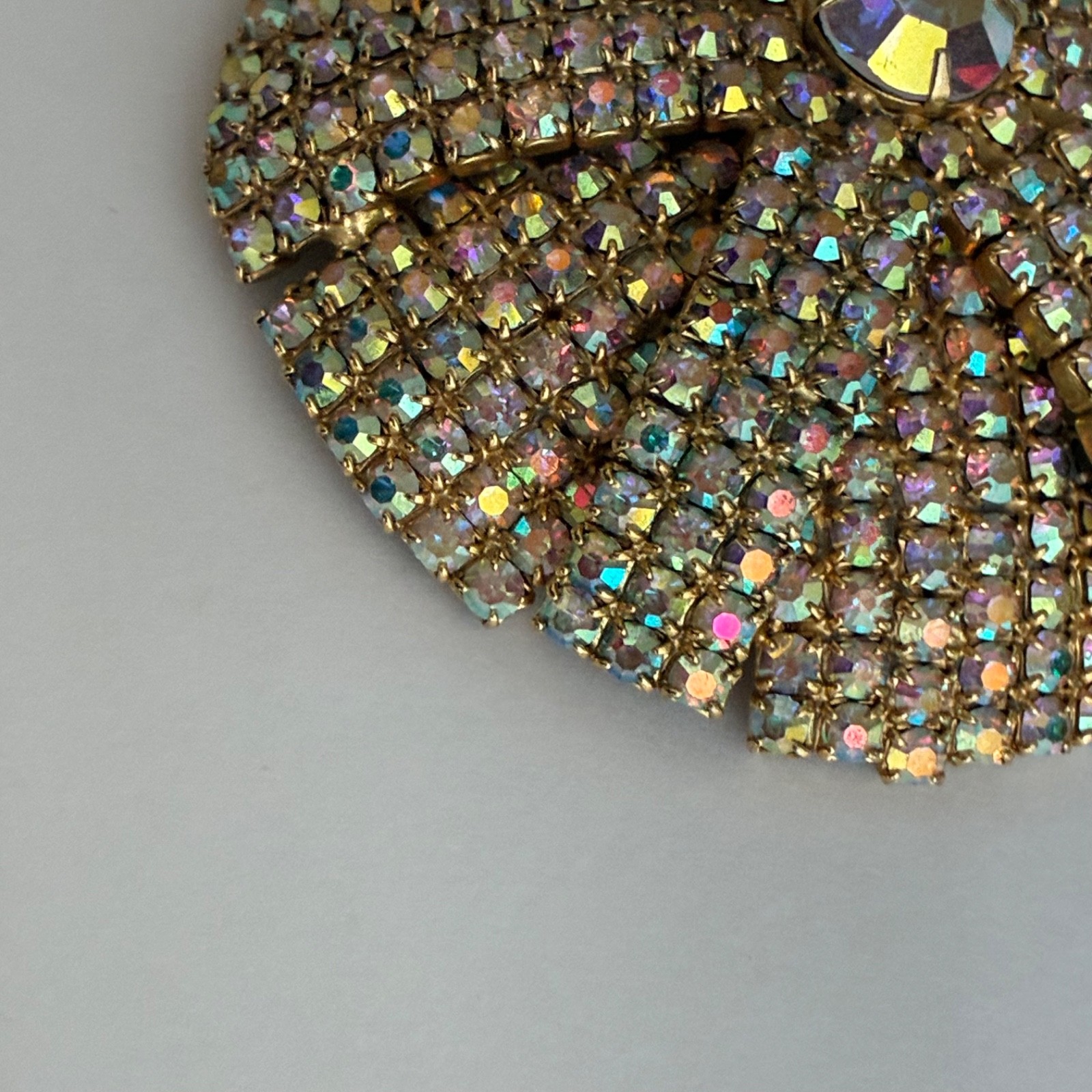 Vintage AB Crystal Brooch Pin Brooch