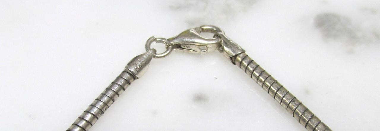 AGI Sterling Silver Round Omega Chain Necklace ~ 18″ ~ 20.6g ~ 13-A723