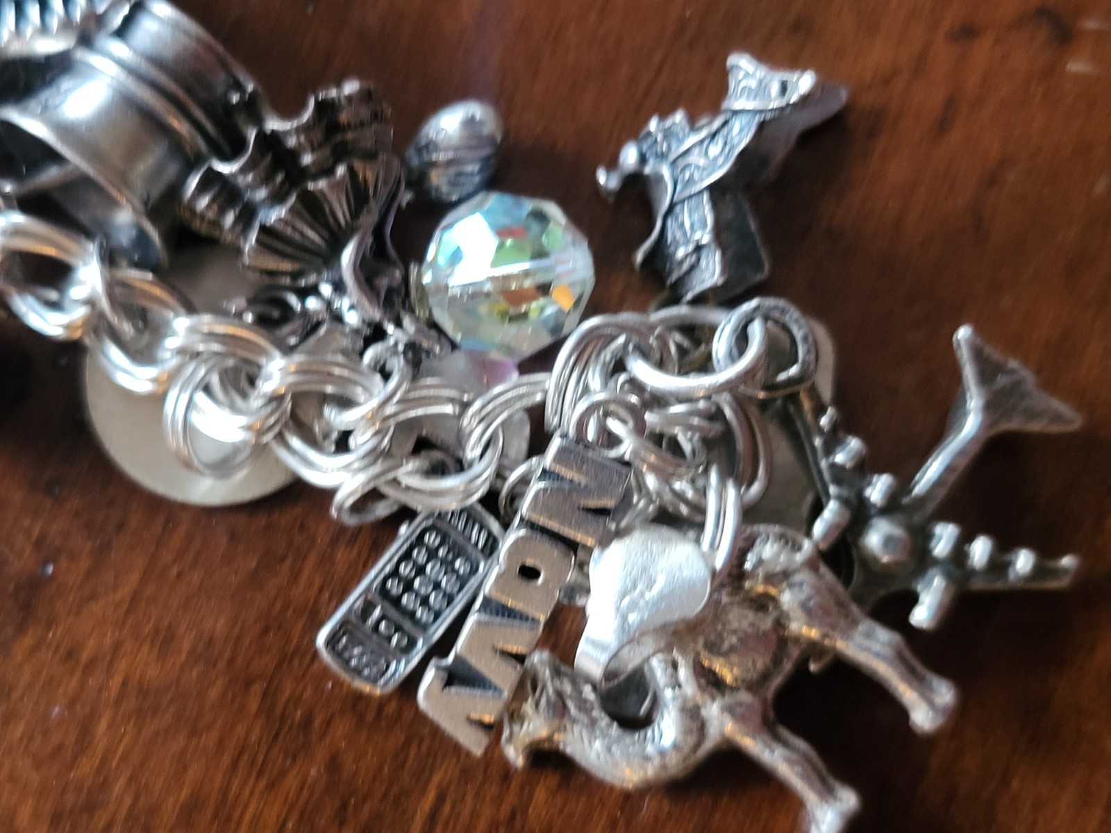 Vintage 925 Sterling Silver Loaded Charm Bracelet 104 Grams