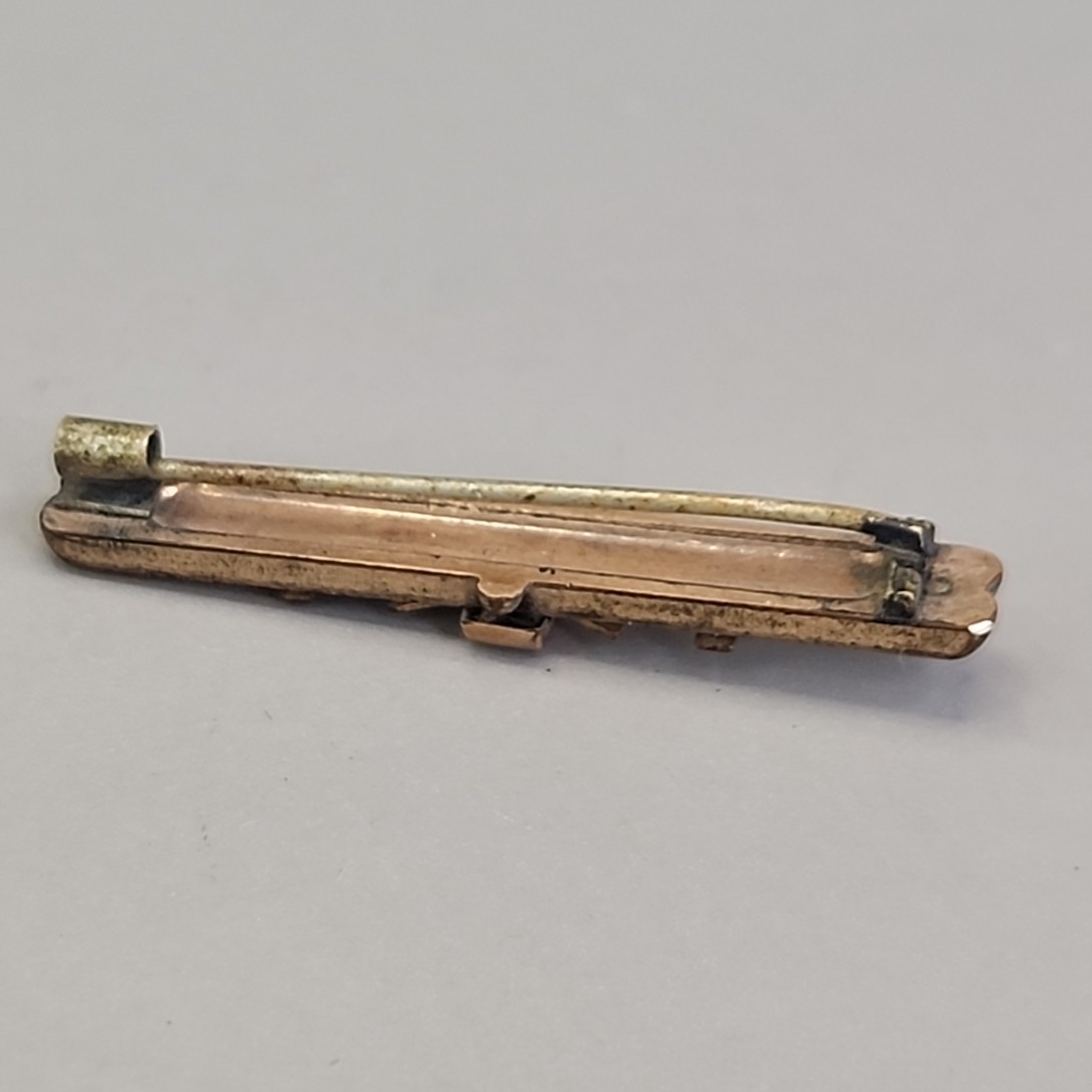 Antique Victorian Bar Brooch Etched Gold Filled Tube Hinge Edwardian 47mm
