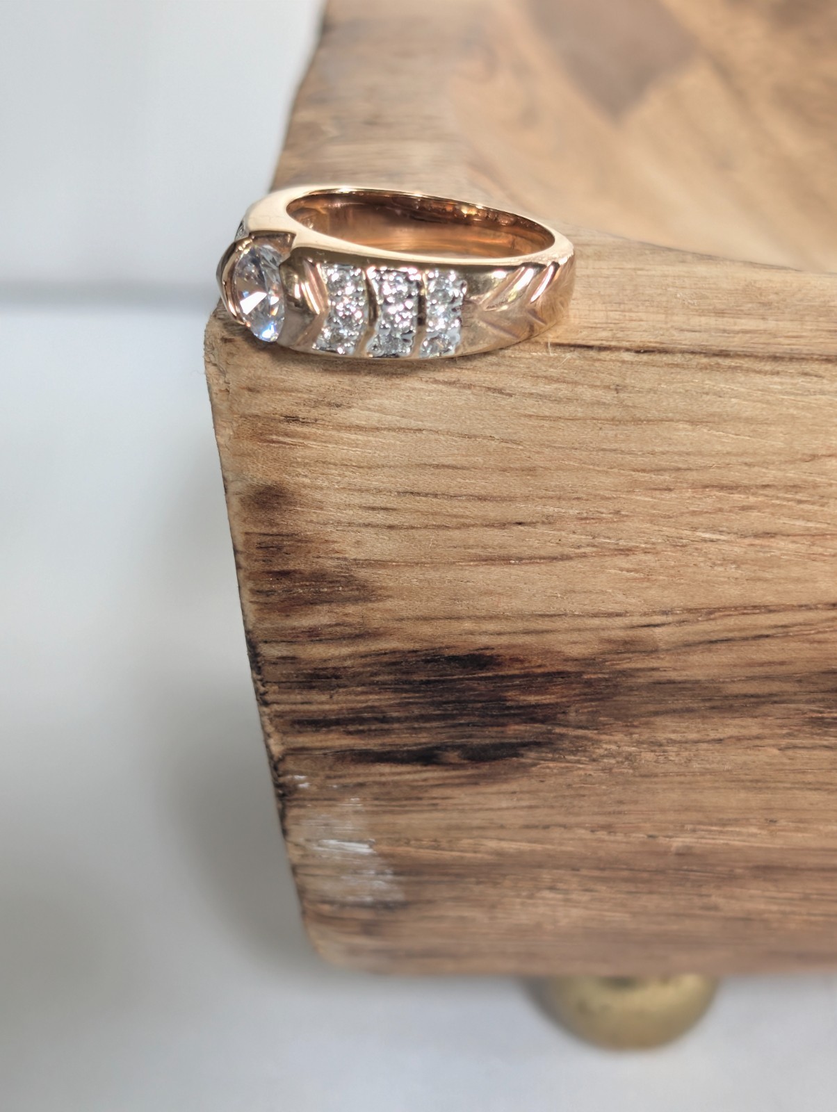 Vintage Thailand Fine Costume Cubic Zirconia Gold Tone Ring Size 7