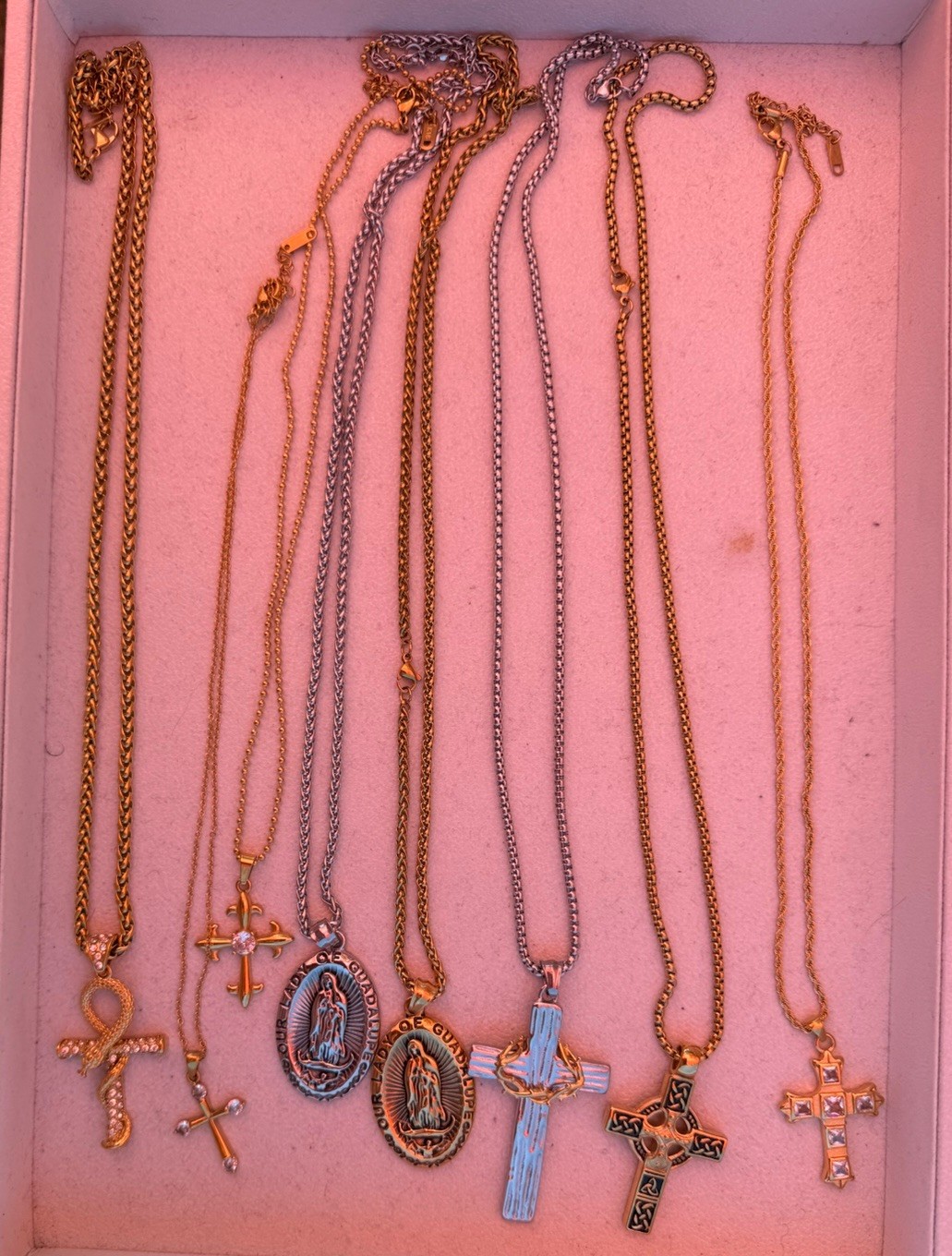 Cross Pendant Necklaces, Gold & Silver Unisex Adults