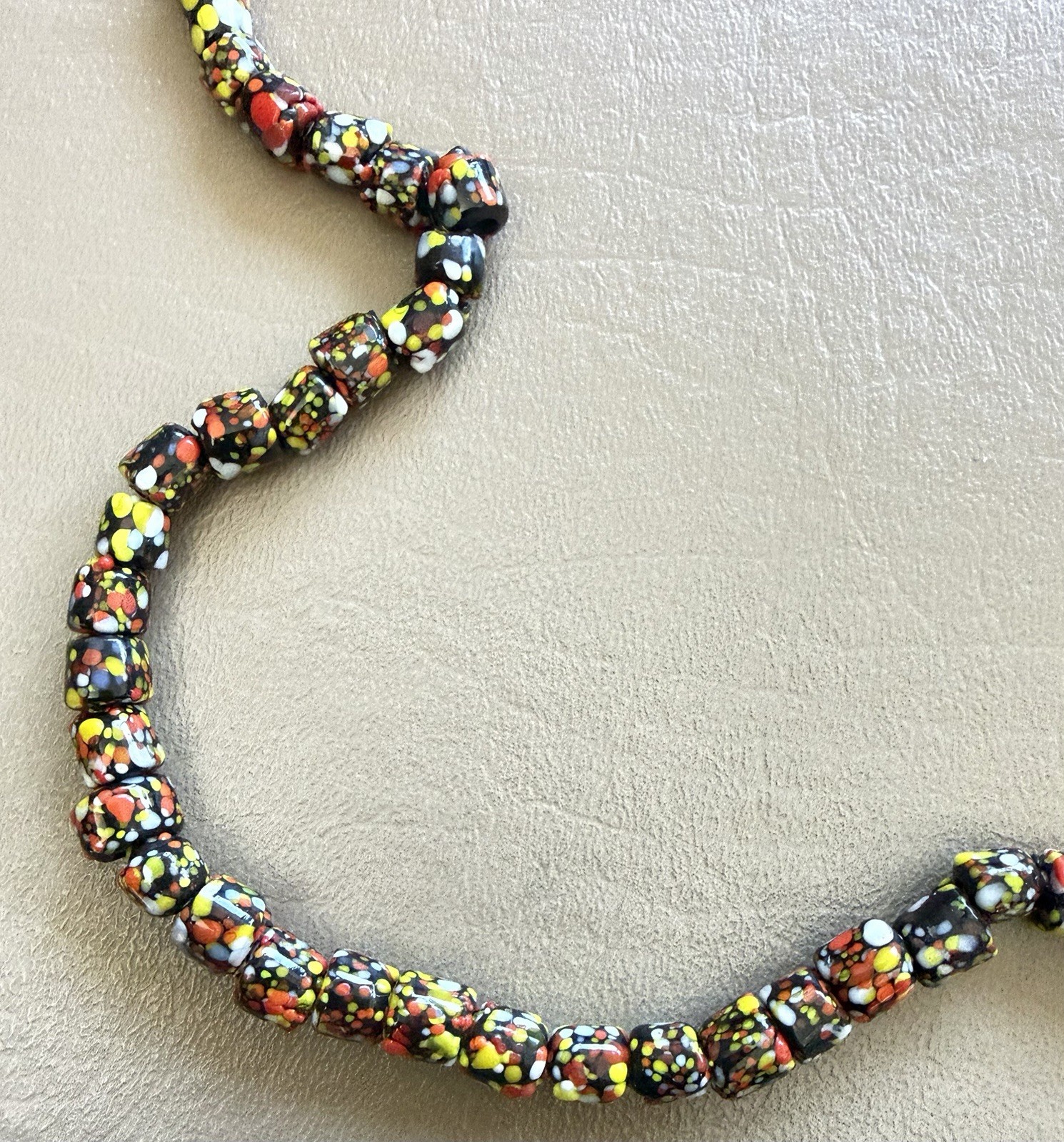 30in Vintage Venetian ? Millefiori African Trade Bead Colorful Strand Necklace