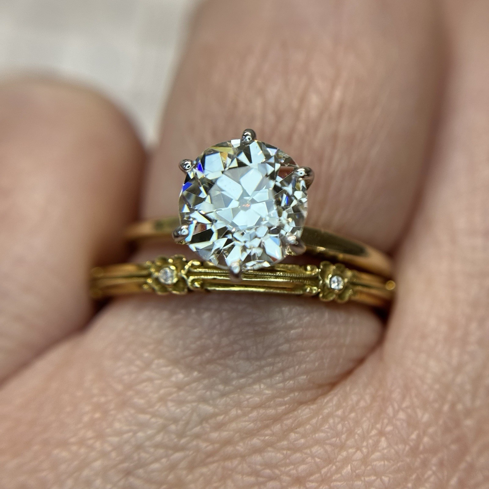 Vintage Van Craeynest Diamond Eternity Band 18k Yellow Gold