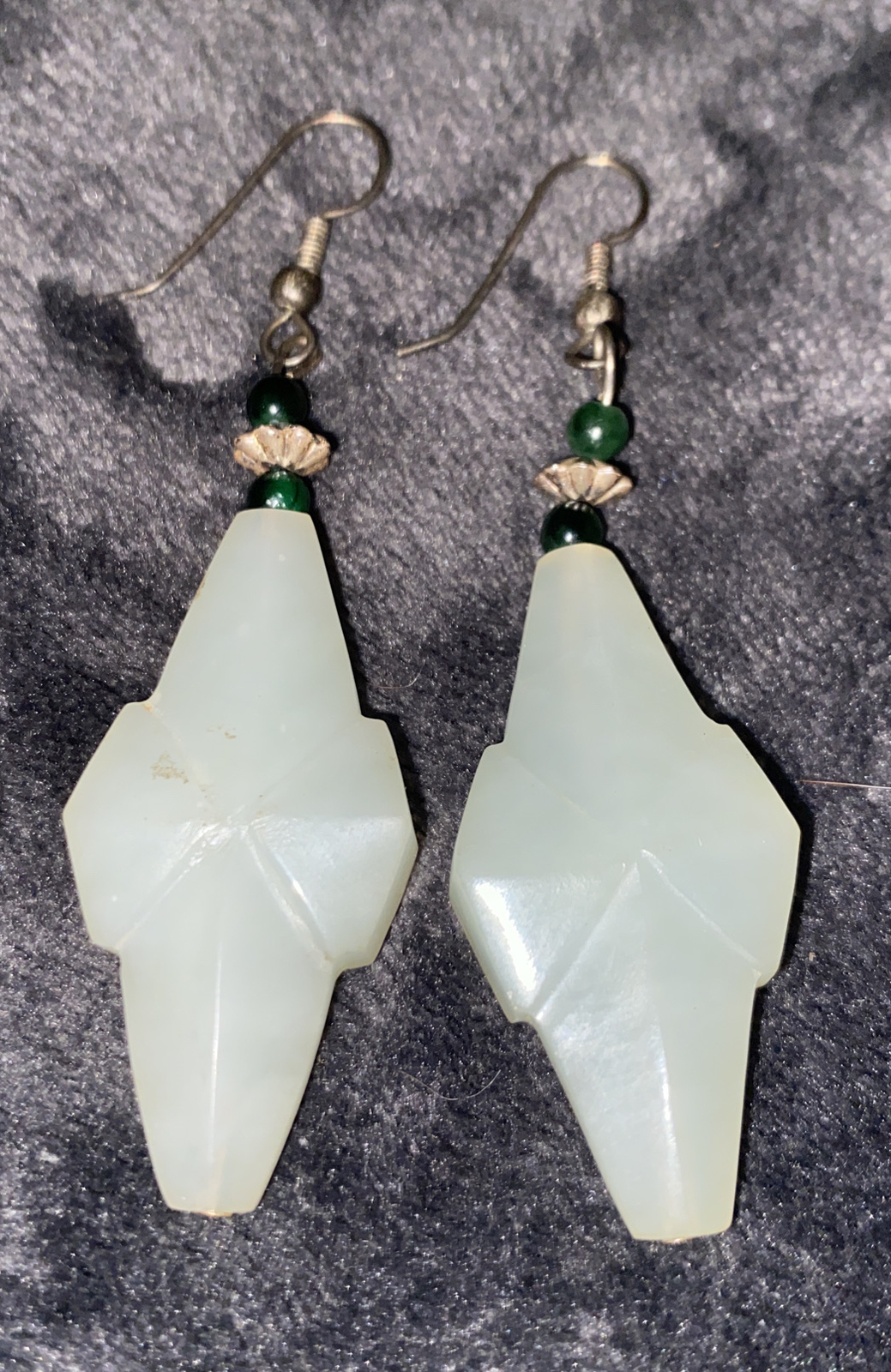 Vtg Quartz Dangle Drop Earrings