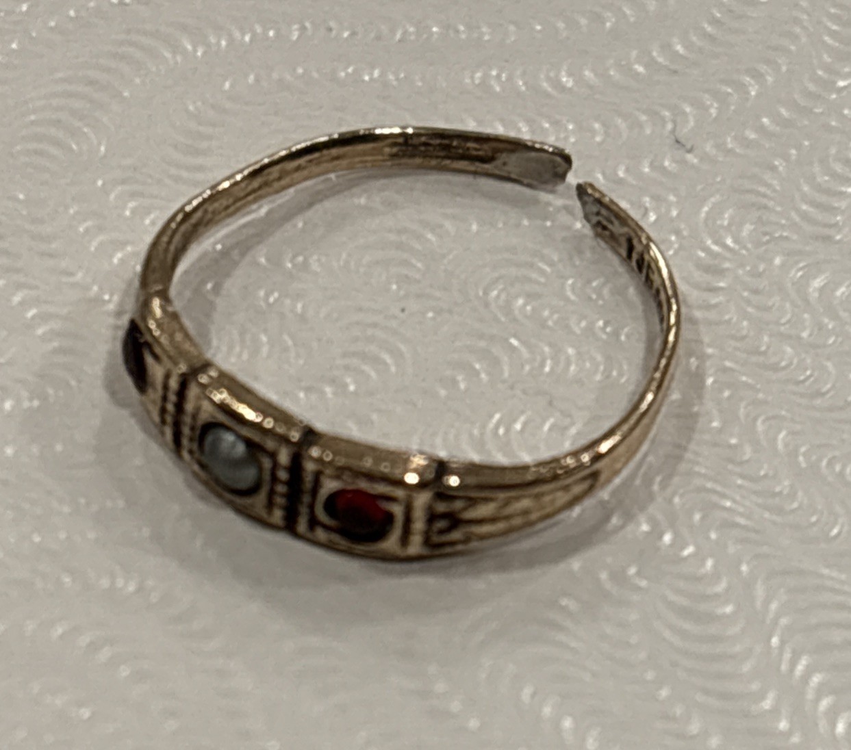Vintage Little Nemo Gold Plated Rhinestone Childs Ring Size 1