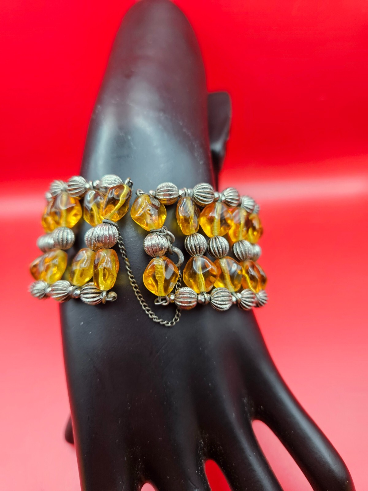 MIRIAM HASKELL Signed Multi Strand Quartz Crystal WRAP Beaded Vintage BRACELET