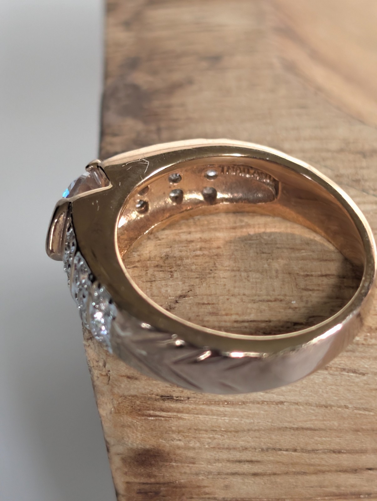 Vintage Thailand Fine Costume Cubic Zirconia Gold Tone Ring Size 7
