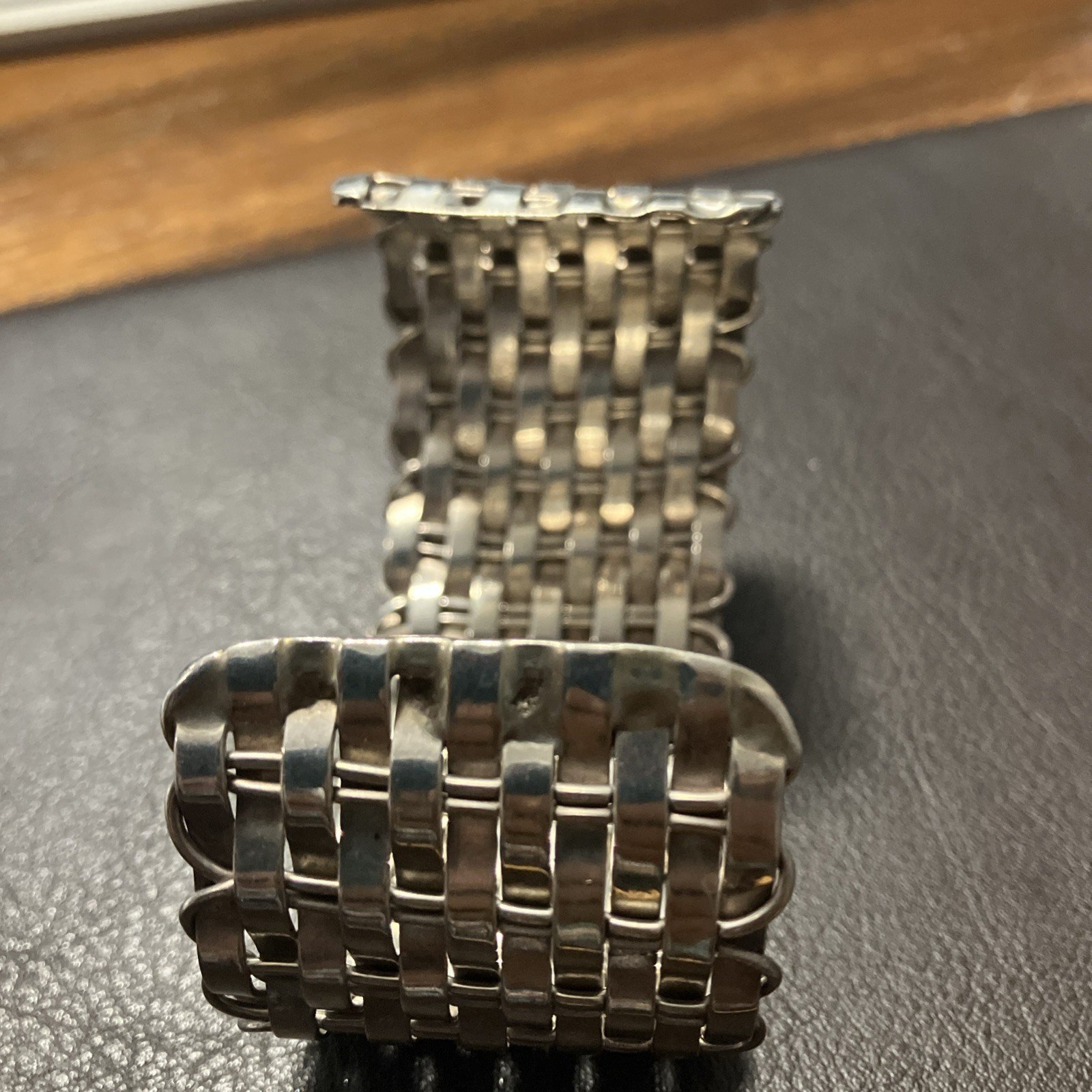 Sterling Silver 925 Cuff Woven 54.4 Grams Adult Unisex Adjustable