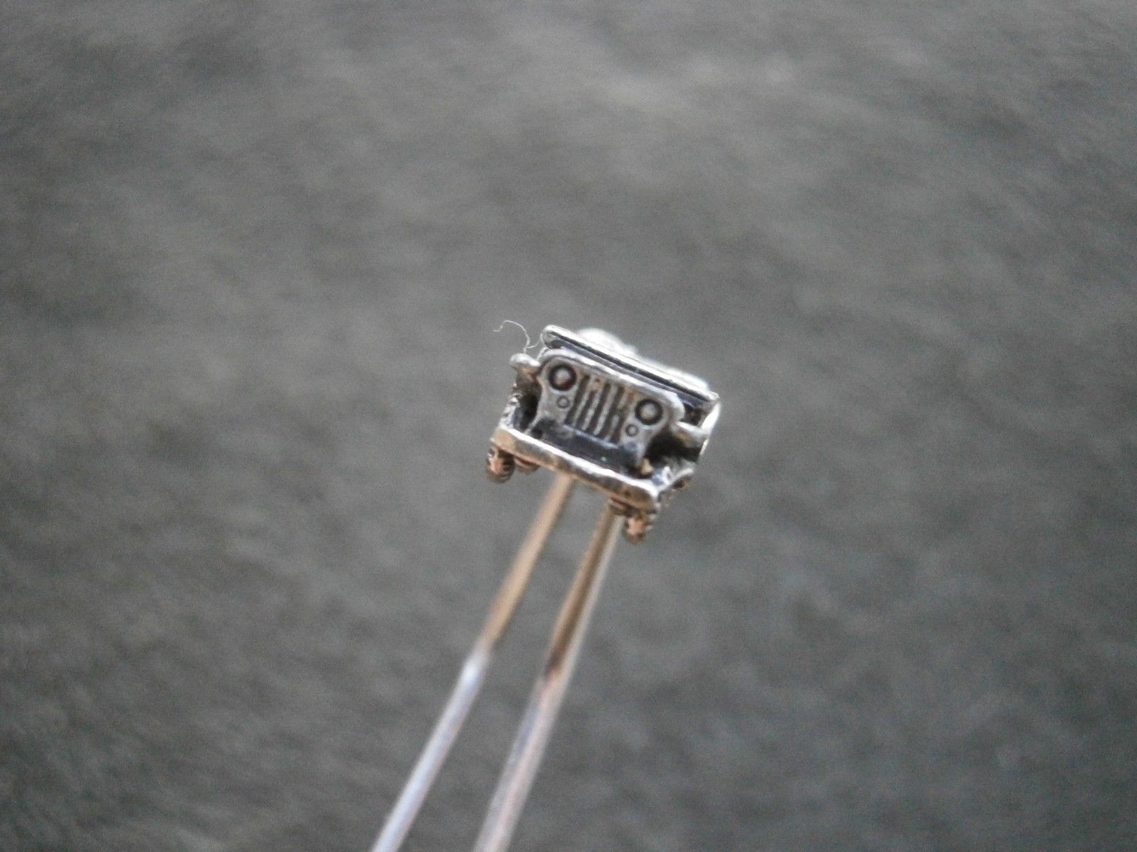 Crest Craft WWII Willys Jeep Vintage Silvertone Charm Pendant 3.1g