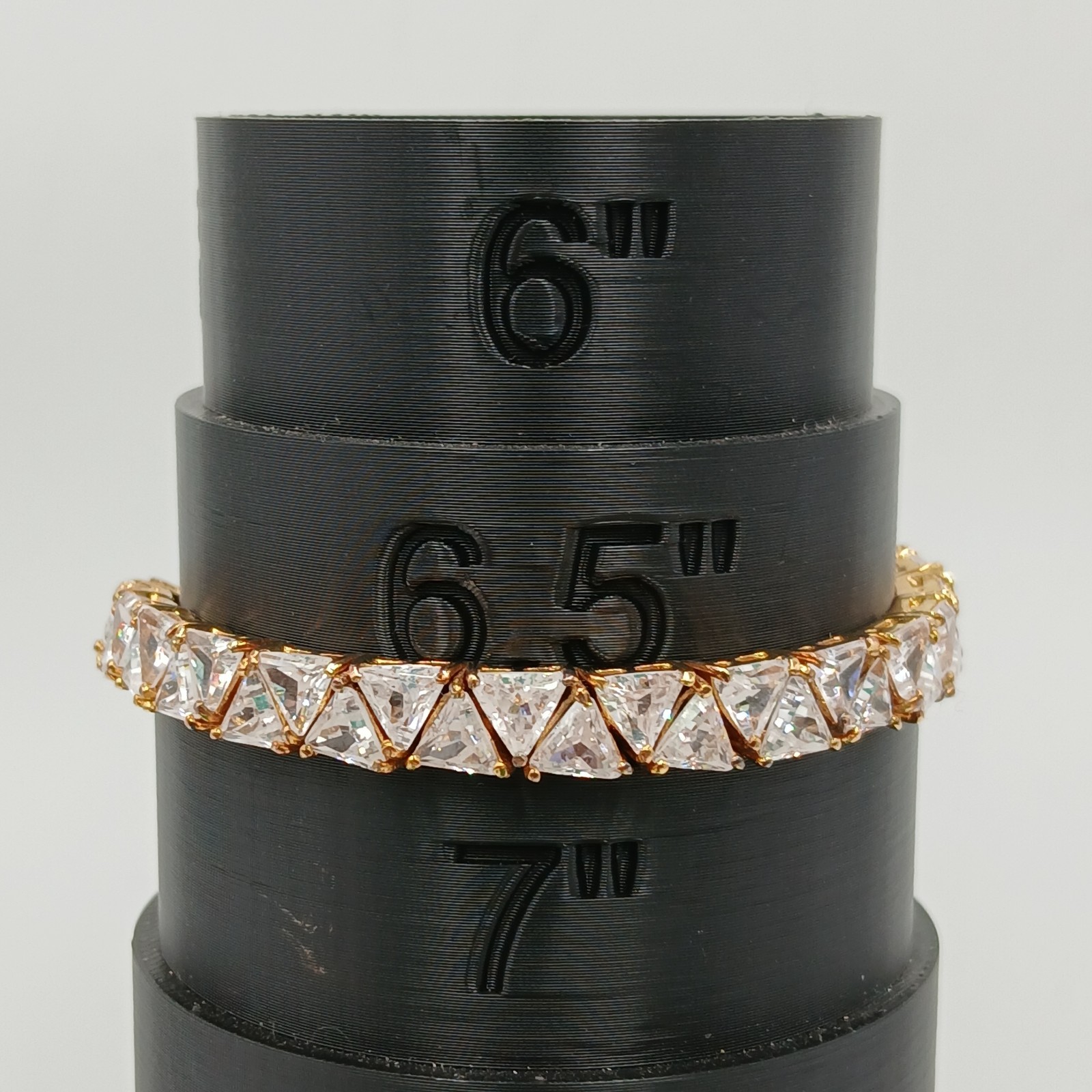 VTG 925 GL Trillion Cut Tennis Bracelet 7in Sterling Silver Vermeil 25gtw CZ