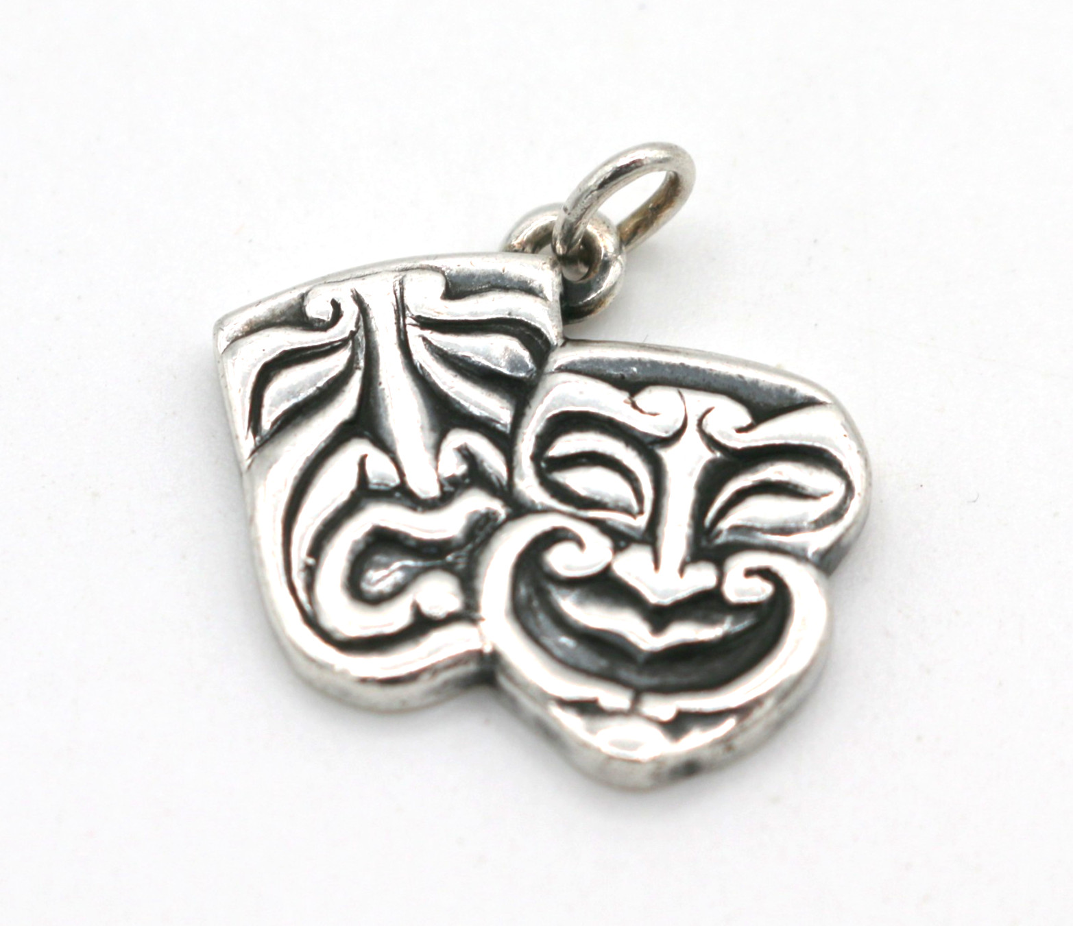 Retired James Avery Sterling Silver Comedy Tragedy Theater Mask Charm Pendant