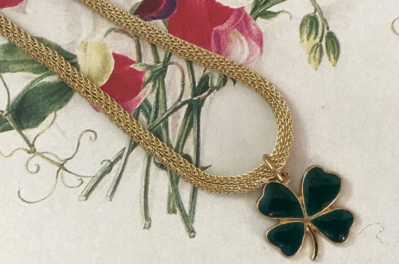 4 Leaf Clover Choker,Enameled four leaf,Irish Necklace,Sarah Coventry Choker G94