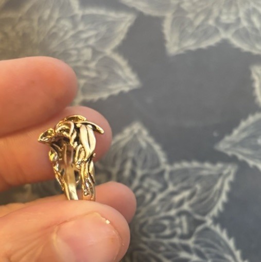 Vintage 14k Gold Size 7 Amethyst Leaf Ring